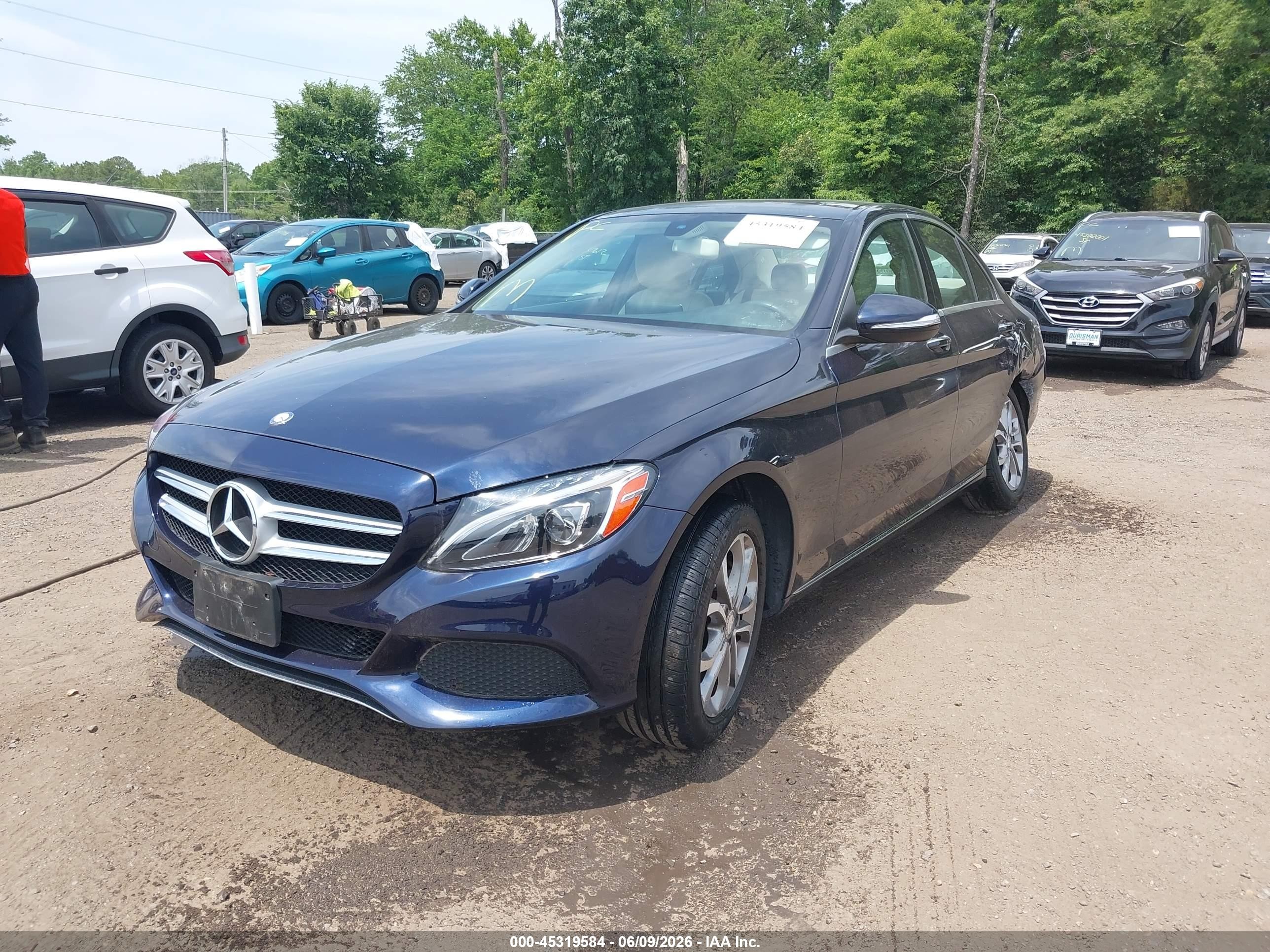 2015 Mercedes-benz C 300 4matic Dark Blue vin: 55SWF4KB1FU078360