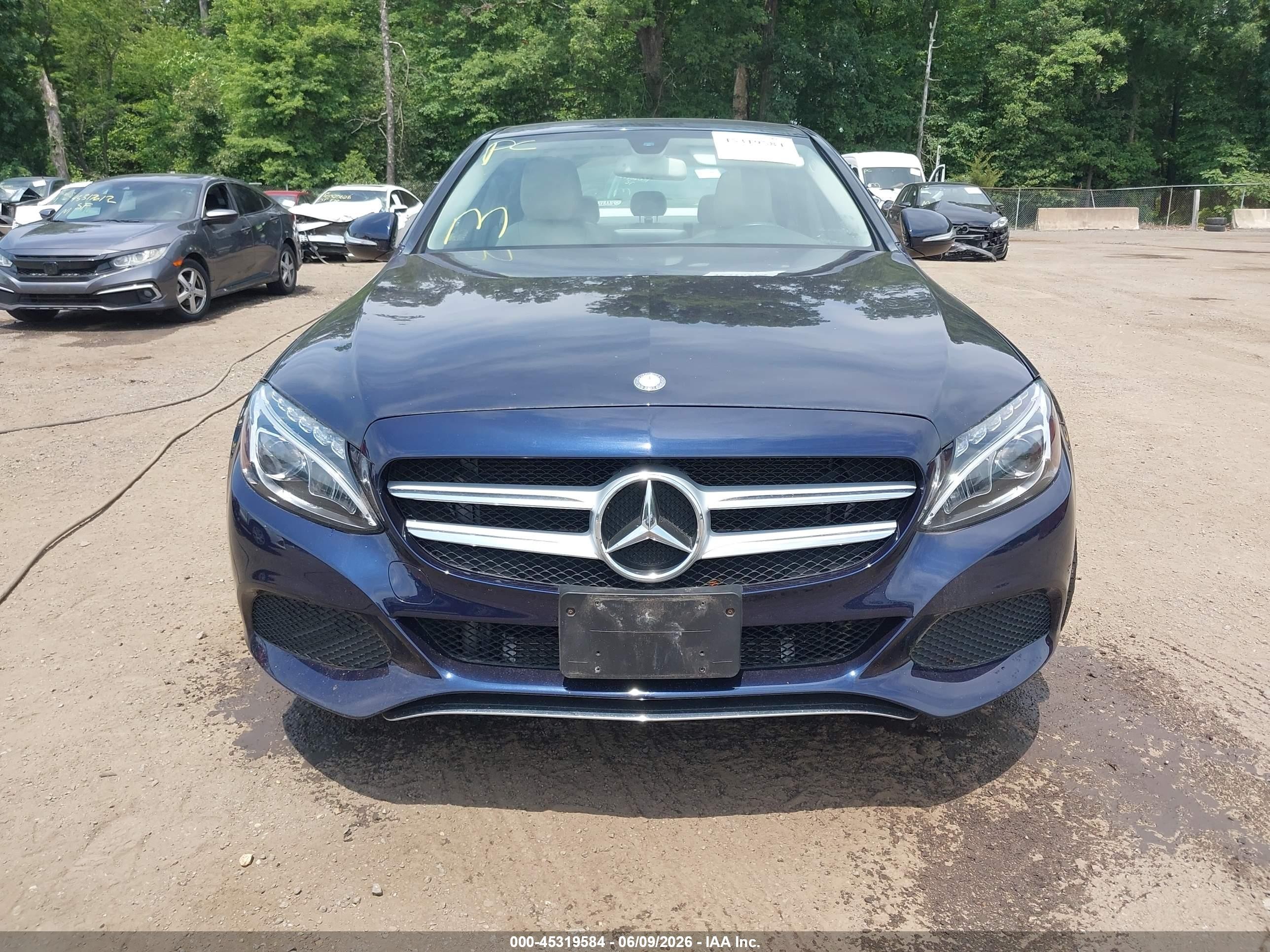 2015 Mercedes-benz C 300 4matic Dark Blue vin: 55SWF4KB1FU078360