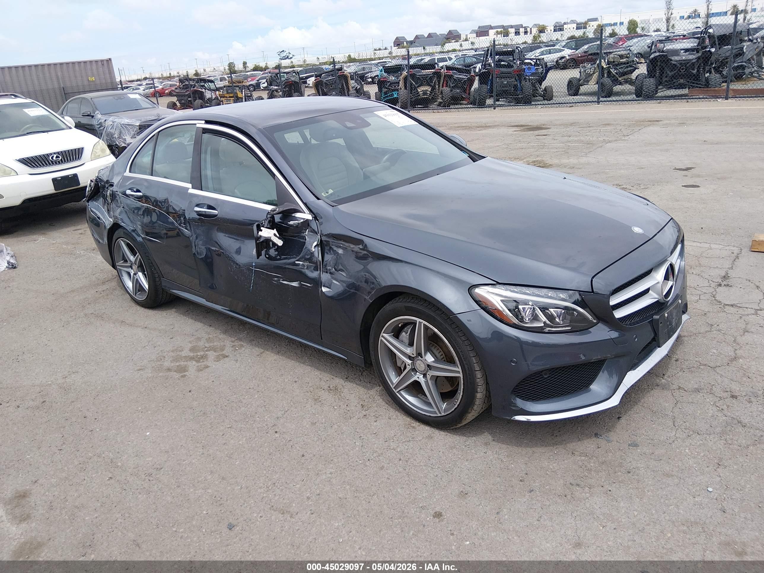 2015 Mercedes-benz C 300 Sport 4matic Gray vin: 55SWF4KB2FU008785
