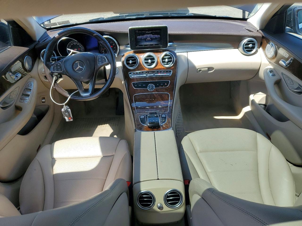 2015 Mercedes-benz C 300 4matic Синий vin: 55SWF4KB2FU038918