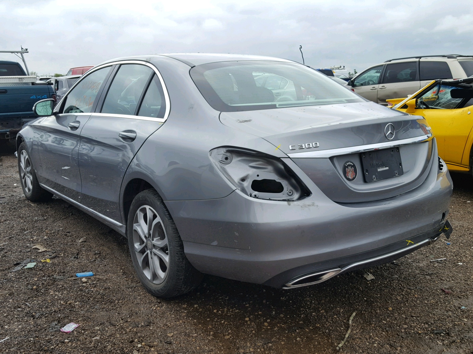 2015 Mercedes-benz C 300 4matic Gray vin: 55SWF4KB2FU049207