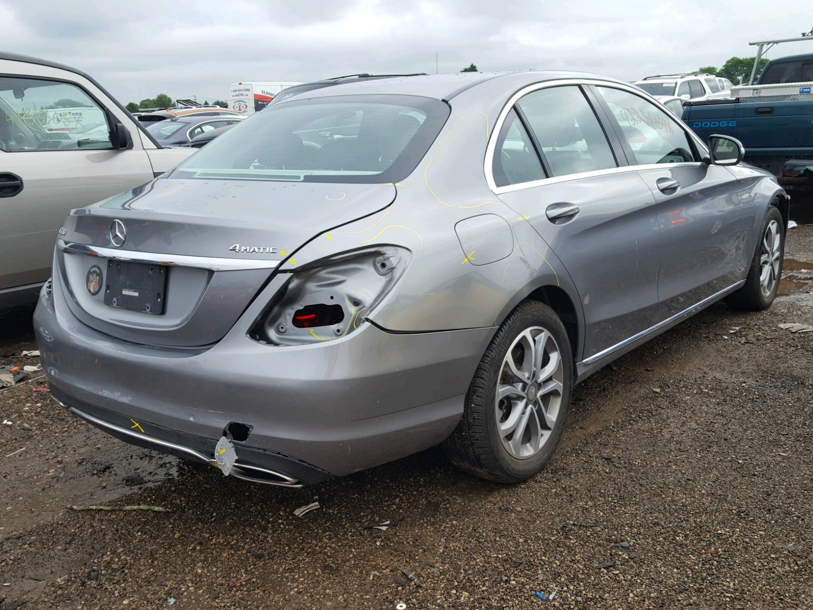2015 Mercedes-benz C 300 4matic Gray vin: 55SWF4KB2FU049207