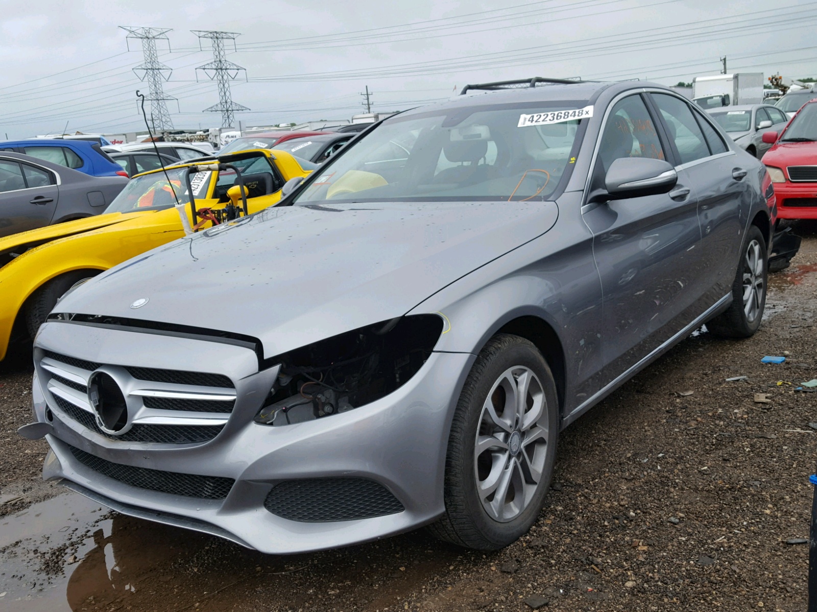2015 Mercedes-benz C 300 4matic Gray vin: 55SWF4KB2FU049207