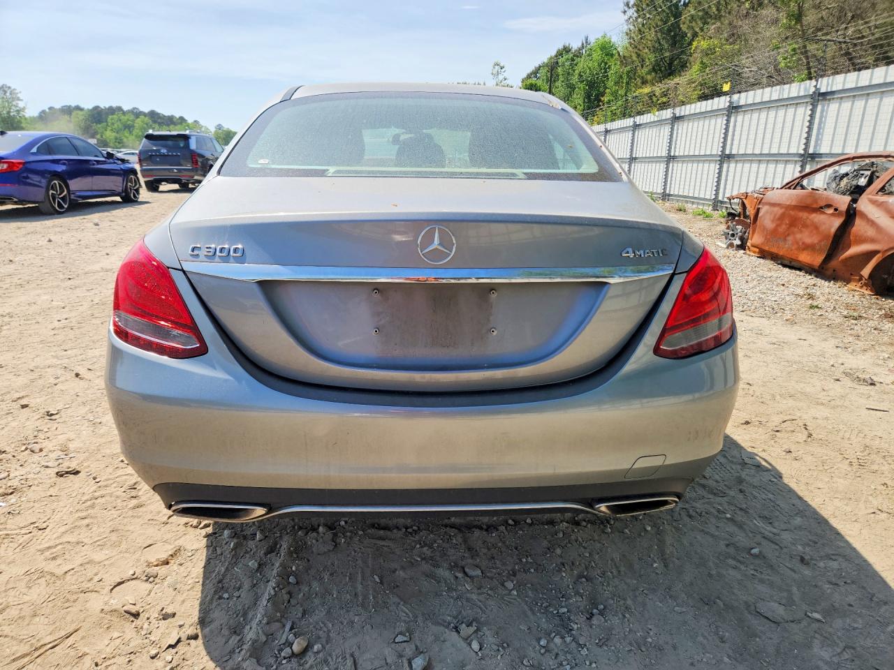 2015 Mercedes-benz C 300 4matic Gray vin: 55SWF4KB2FU049207