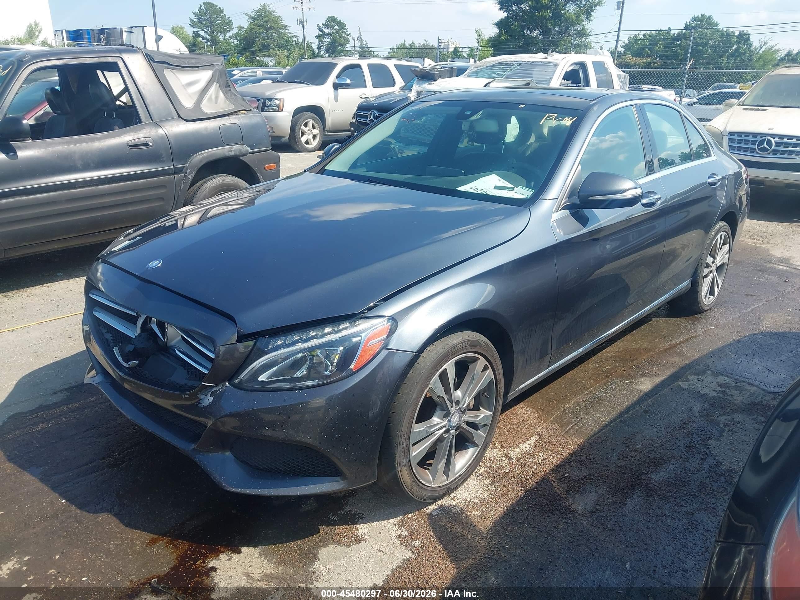 2015 Mercedes-benz C 300 4matic Gray vin: 55SWF4KB2FU076505