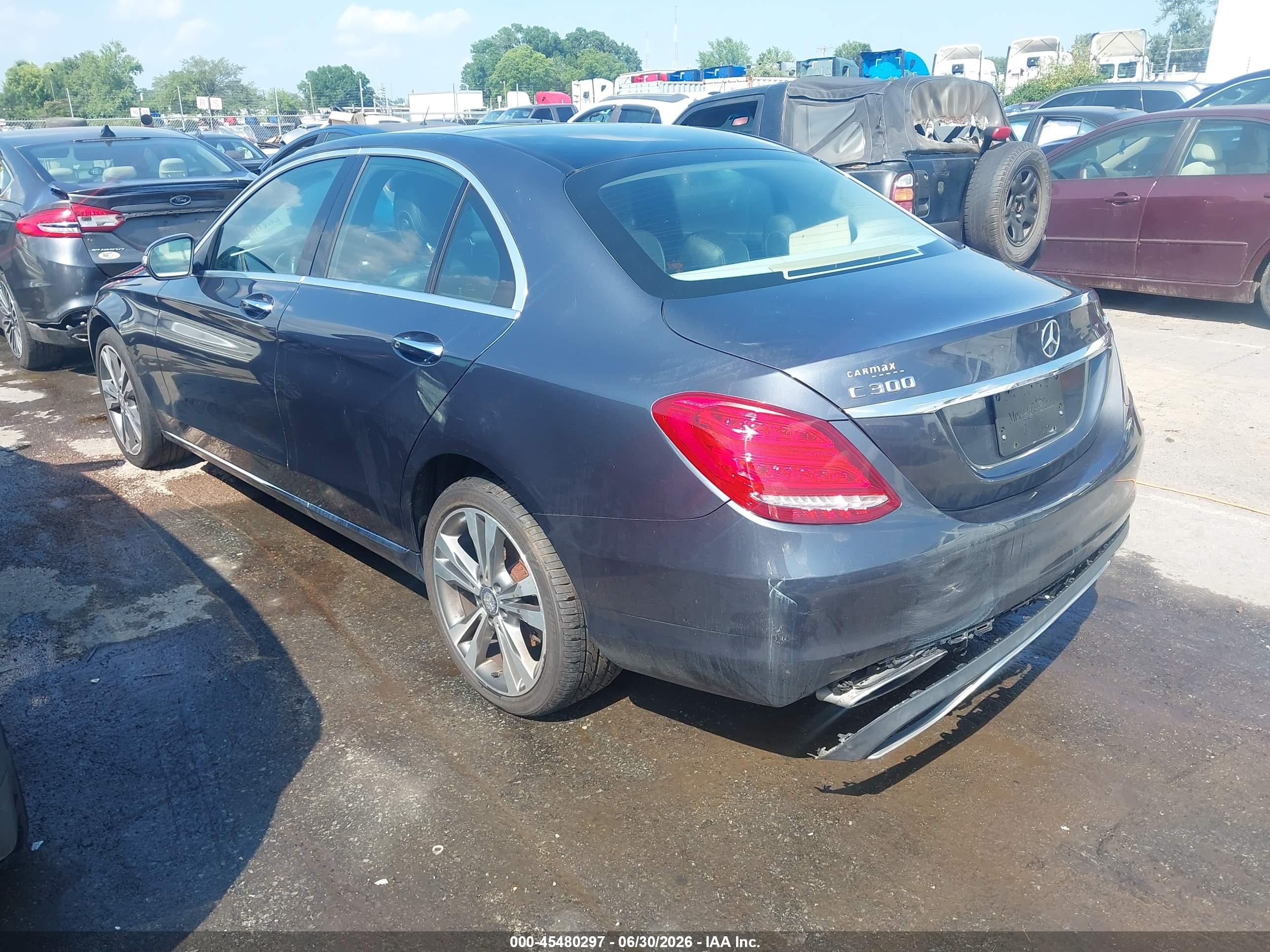 2015 Mercedes-benz C 300 4matic Gray vin: 55SWF4KB2FU076505