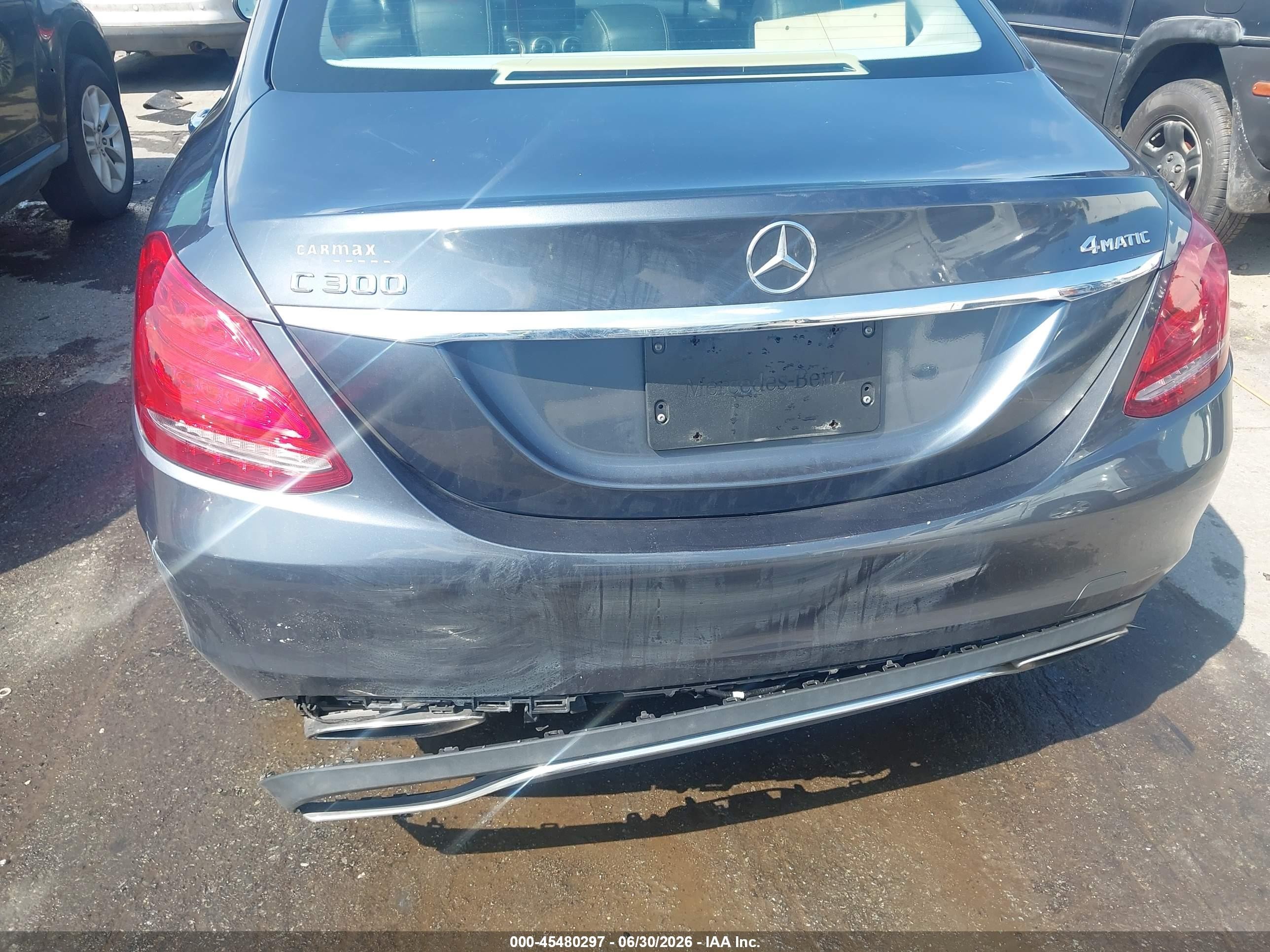 2015 Mercedes-benz C 300 4matic Gray vin: 55SWF4KB2FU076505