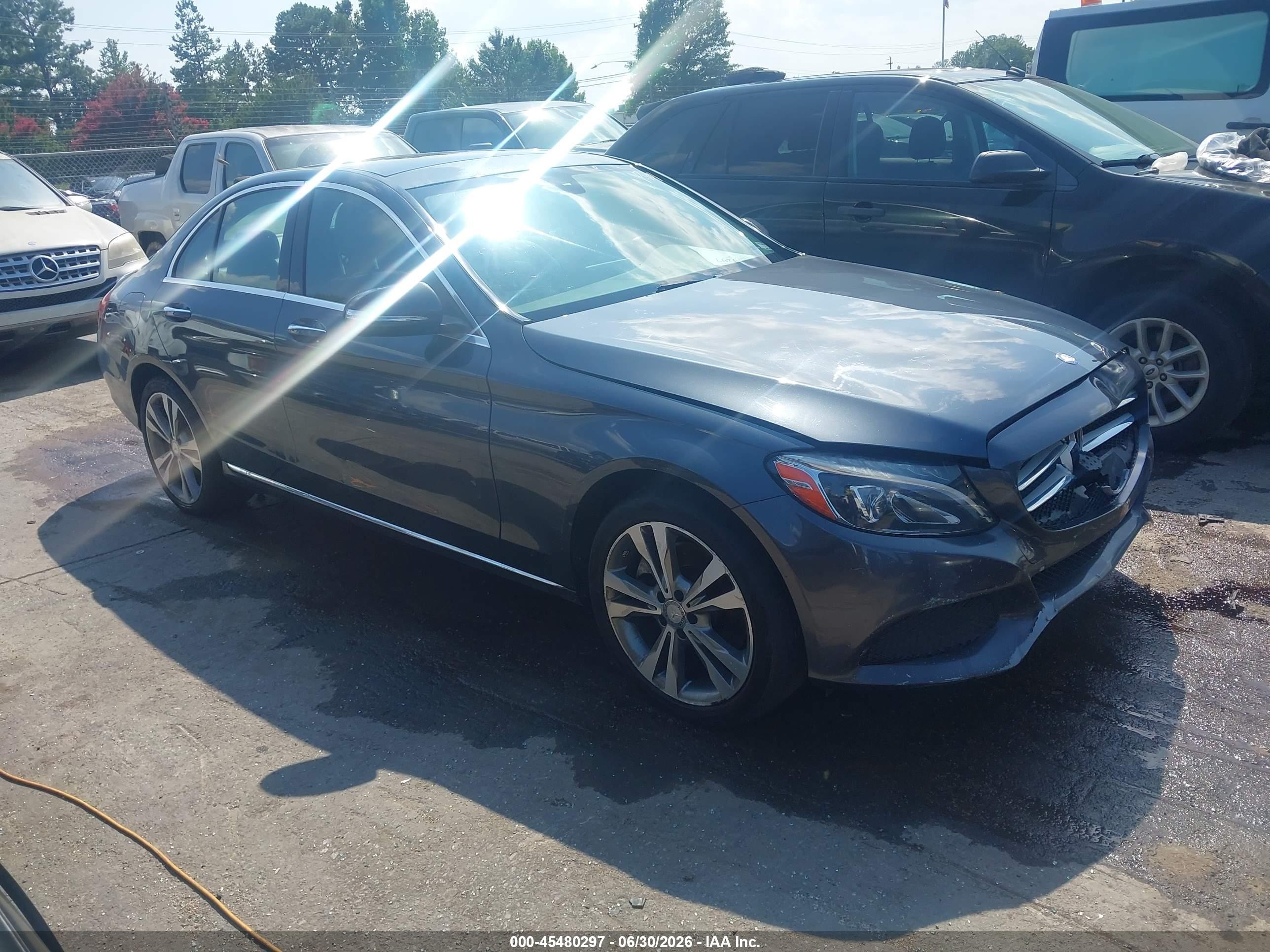 2015 Mercedes-benz C 300 4matic Gray vin: 55SWF4KB2FU076505