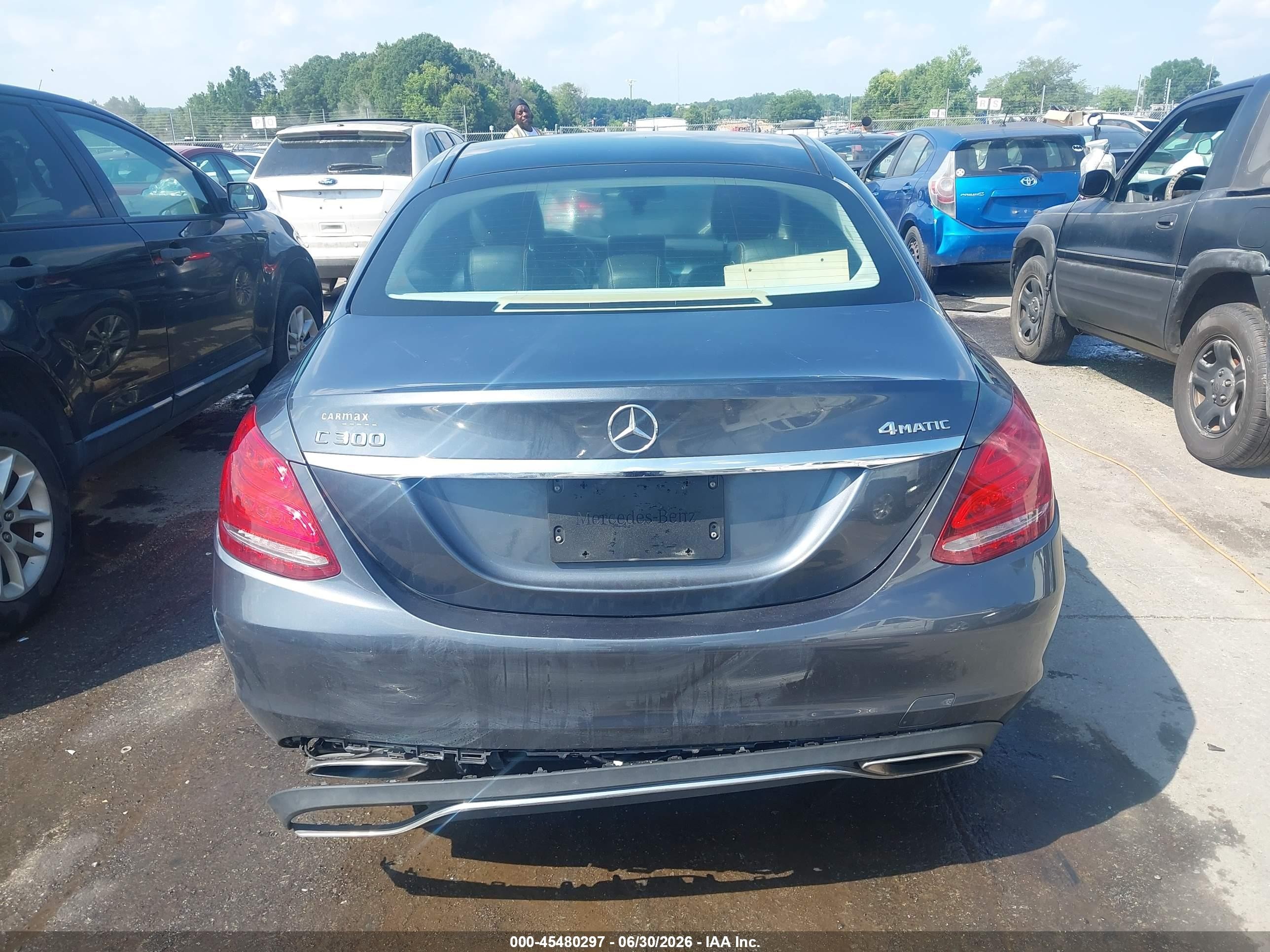 2015 Mercedes-benz C 300 4matic Gray vin: 55SWF4KB2FU076505