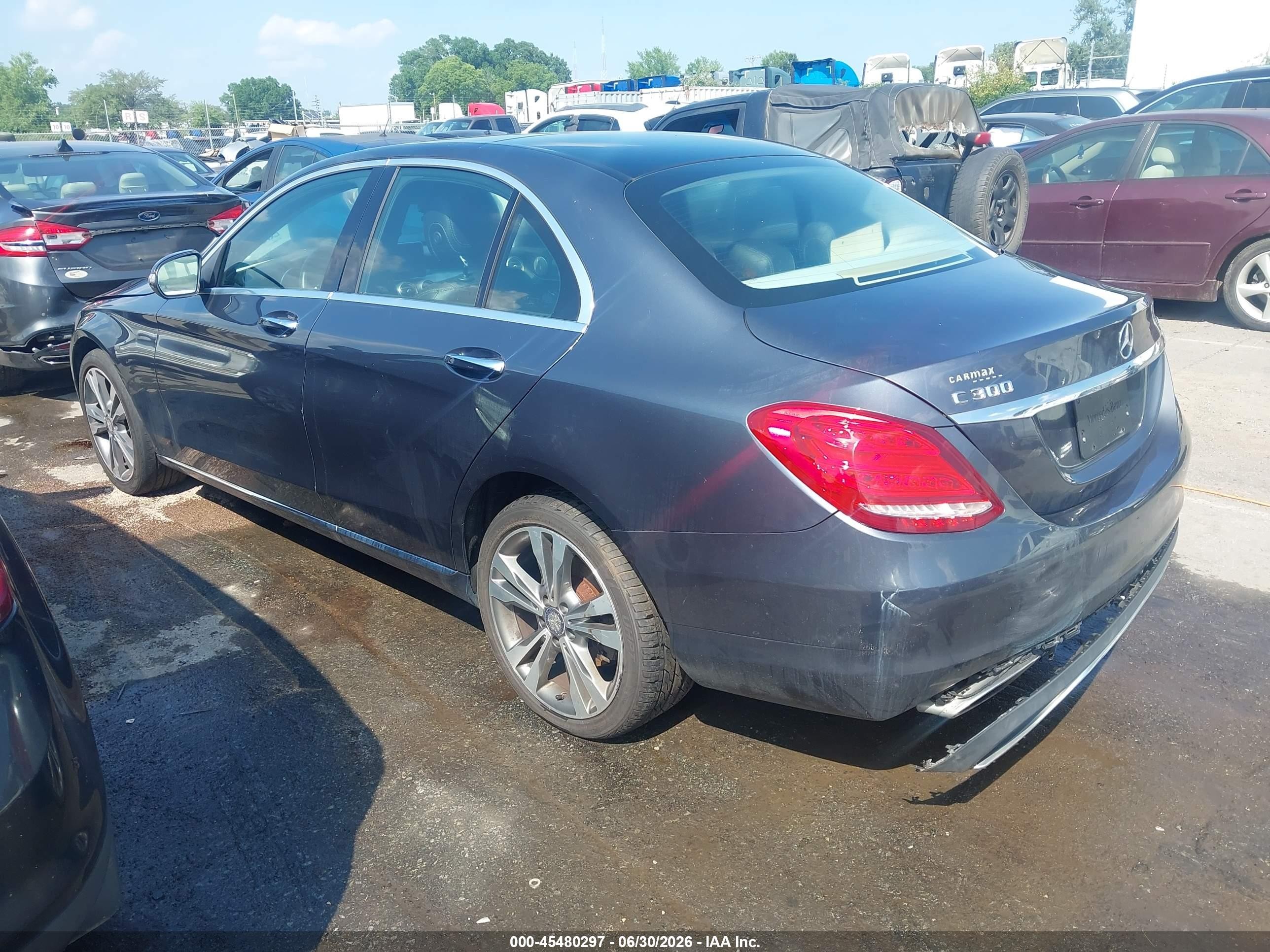 2015 Mercedes-benz C 300 4matic Gray vin: 55SWF4KB2FU076505