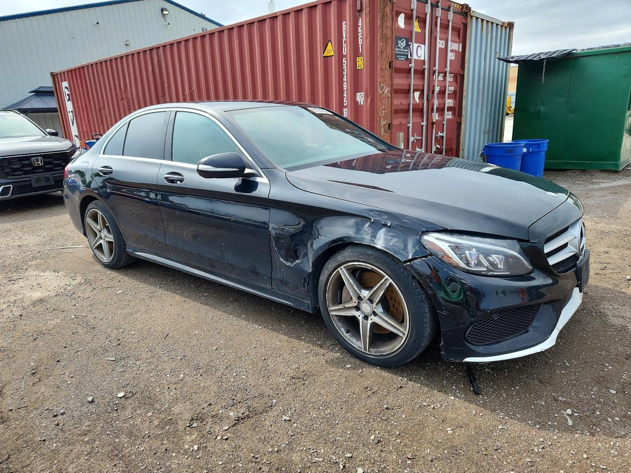 2015 Mercedes-benz C 300 4matic Black vin: 55SWF4KB2FU091103