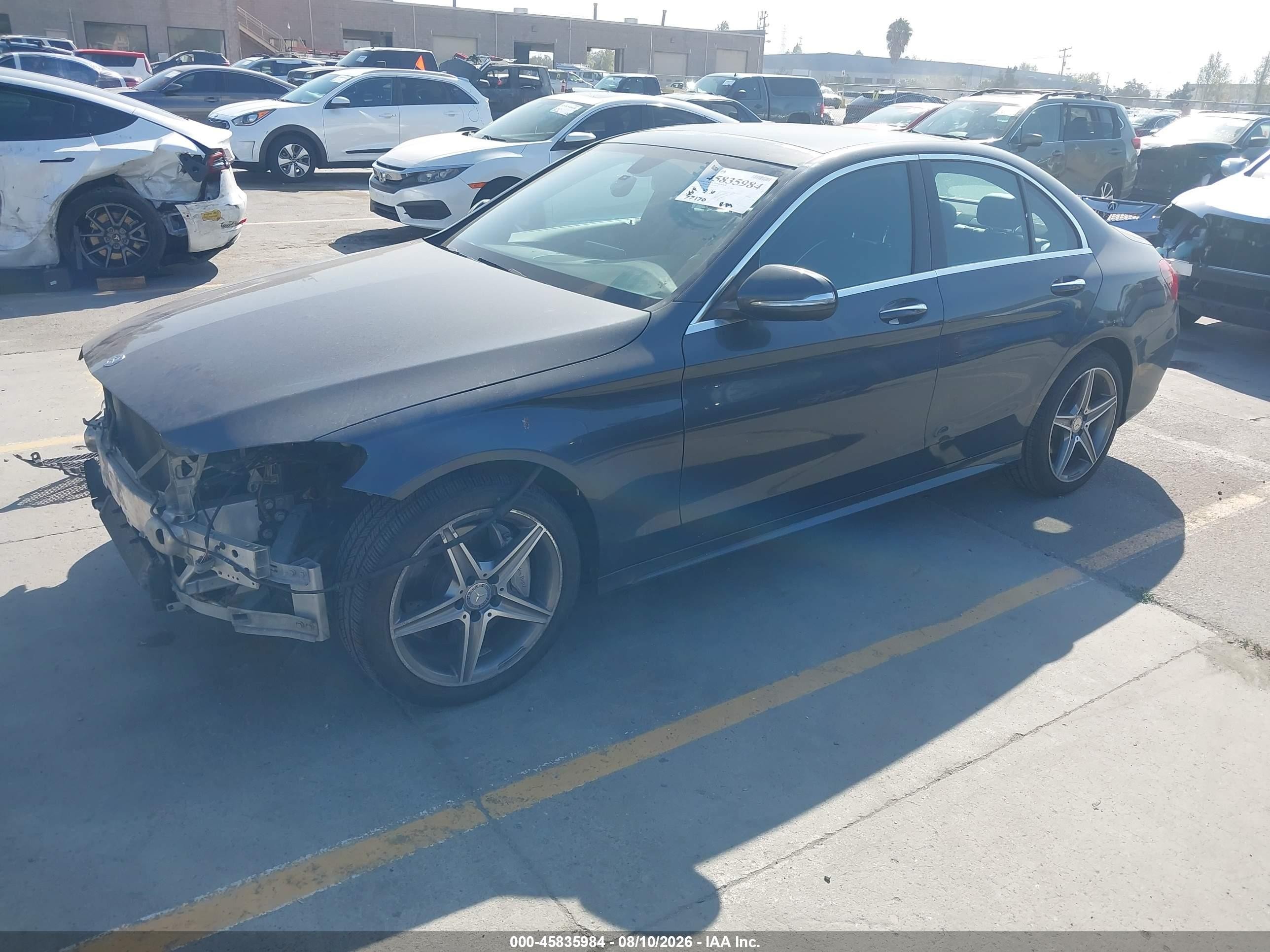 2015 Mercedes-benz C 300 Sport 4matic Серый vin: 55SWF4KB3FU001022