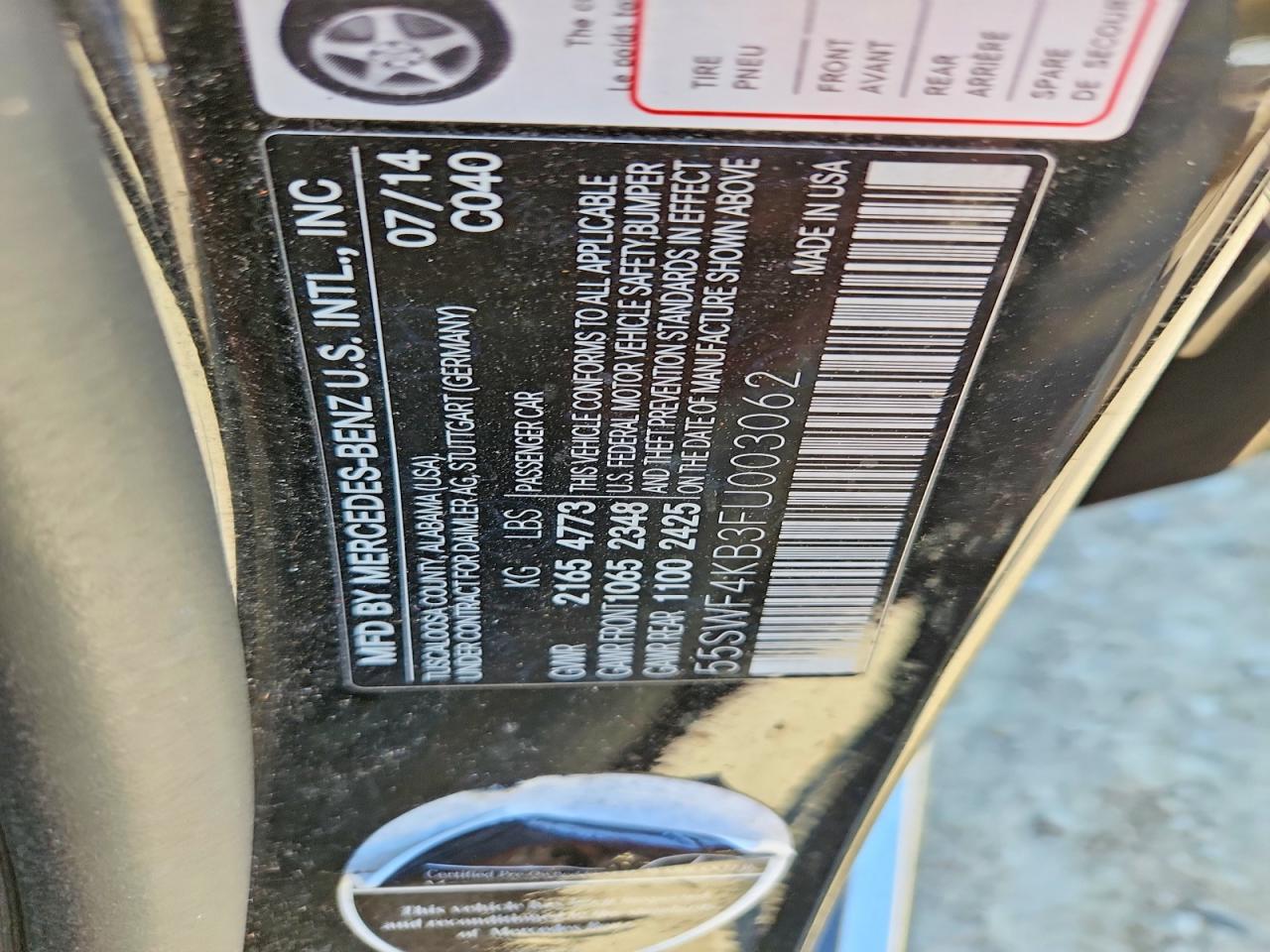 2015 Mercedes-benz C 300 4matic Black vin: 55SWF4KB3FU003062
