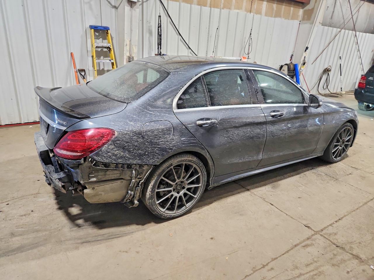 2015 Mercedes-benz C 300 4matic Gray vin: 55SWF4KB3FU007936