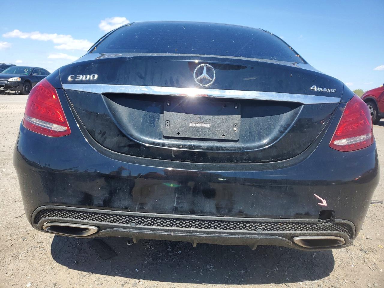 2015 Mercedes-benz C 300 4matic Black vin: 55SWF4KB3FU018595