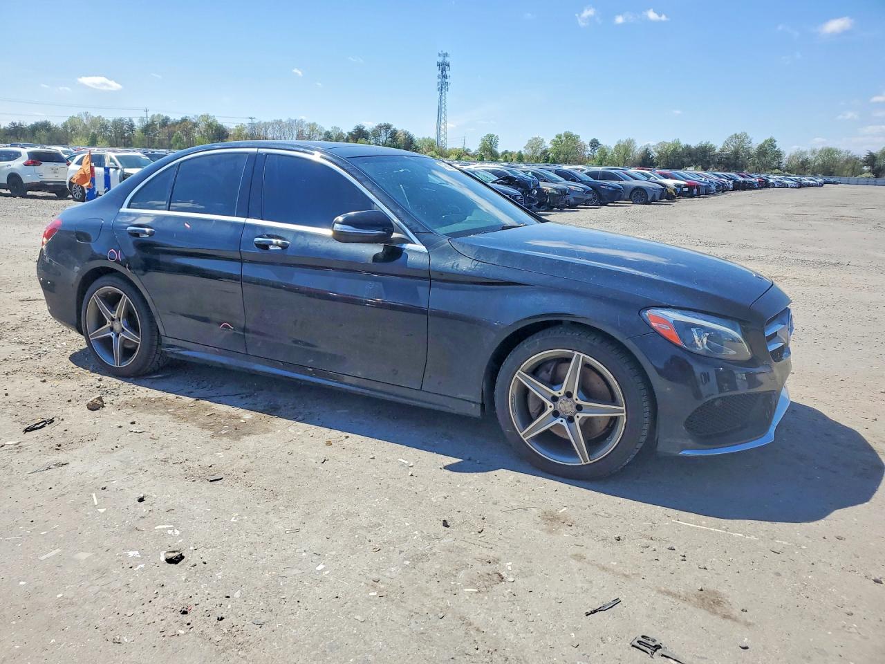 2015 Mercedes-benz C 300 4matic Black vin: 55SWF4KB3FU018595