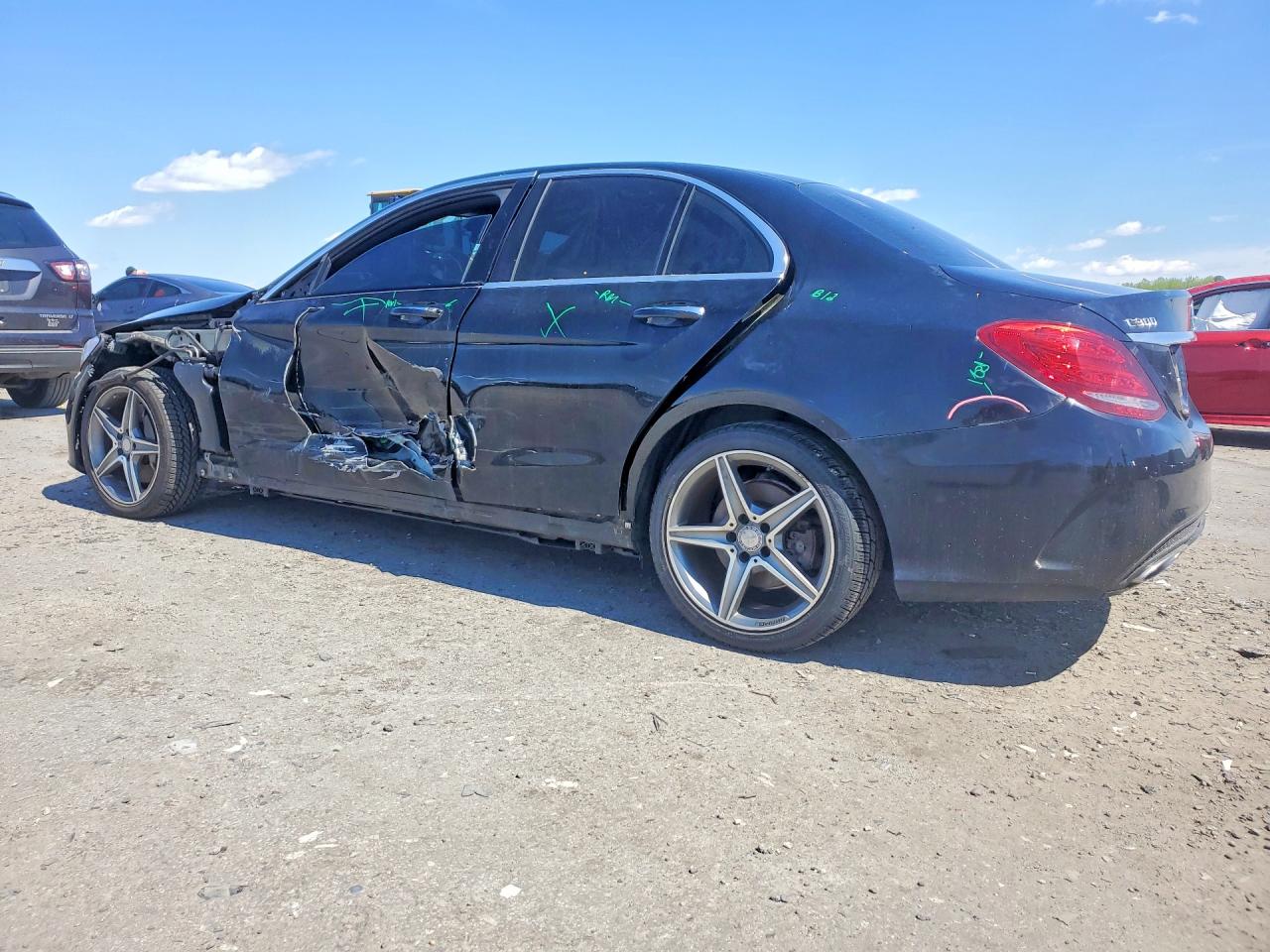 2015 Mercedes-benz C 300 4matic Black vin: 55SWF4KB3FU018595