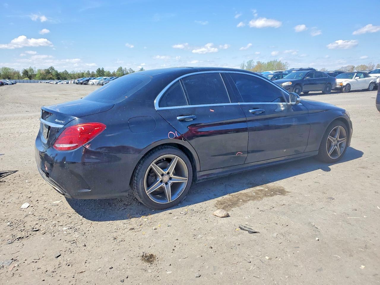 2015 Mercedes-benz C 300 4matic Black vin: 55SWF4KB3FU018595