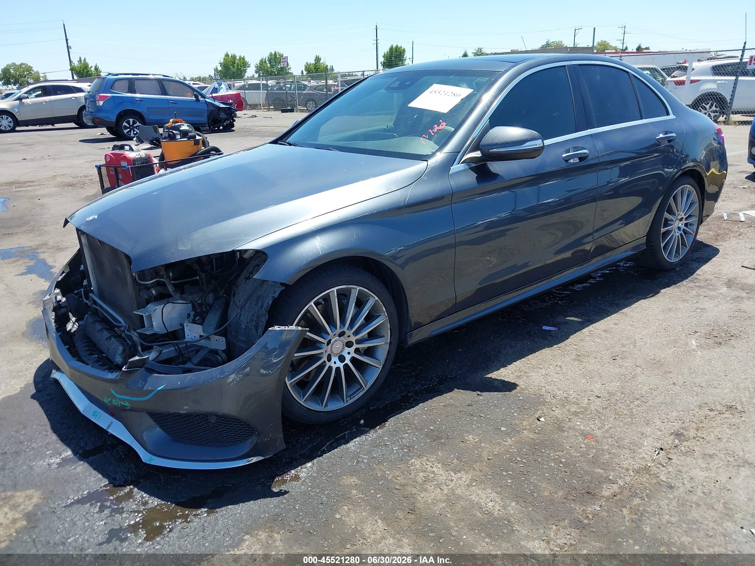 2015 Mercedes-benz C 300 Sport 4matic Gray vin: 55SWF4KB3FU021996