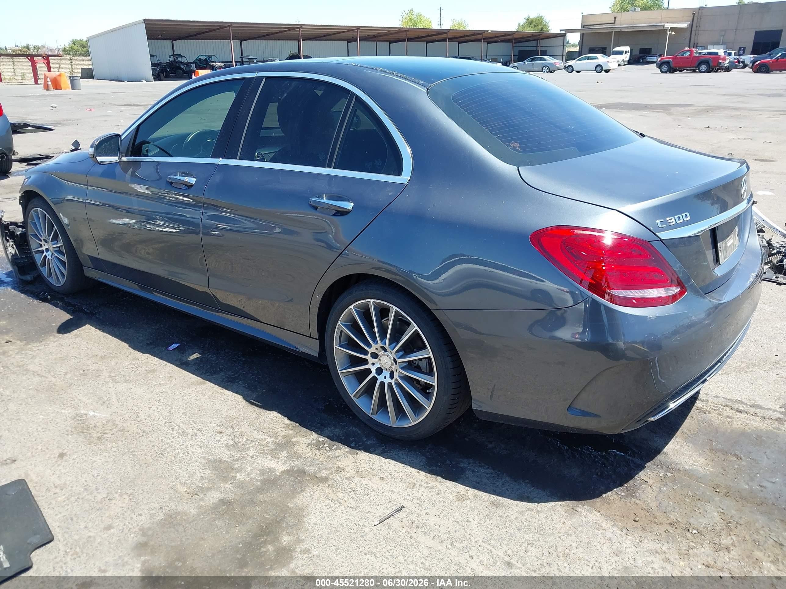 2015 Mercedes-benz C 300 Sport 4matic Gray vin: 55SWF4KB3FU021996