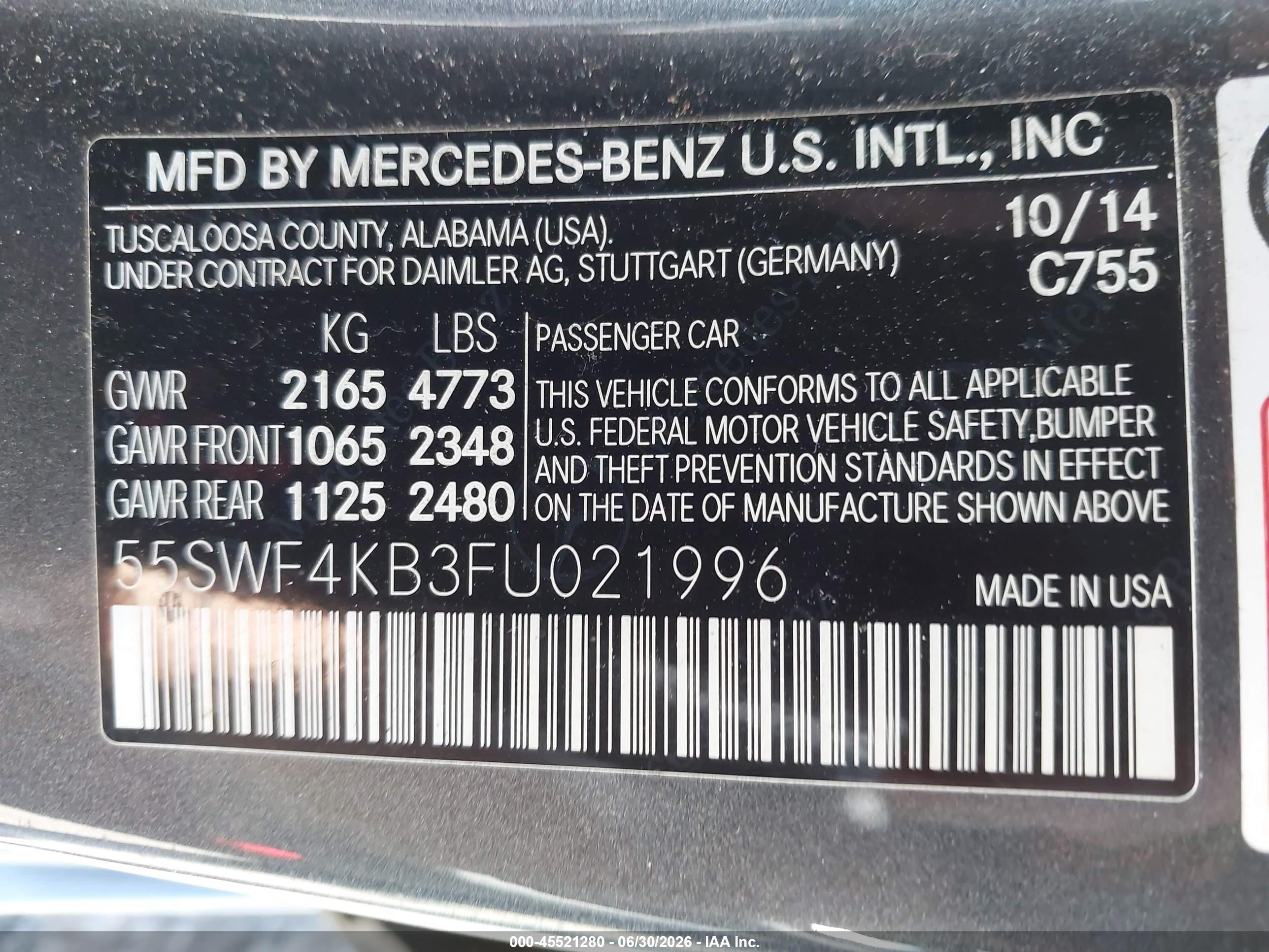 2015 Mercedes-benz C 300 Sport 4matic Gray vin: 55SWF4KB3FU021996