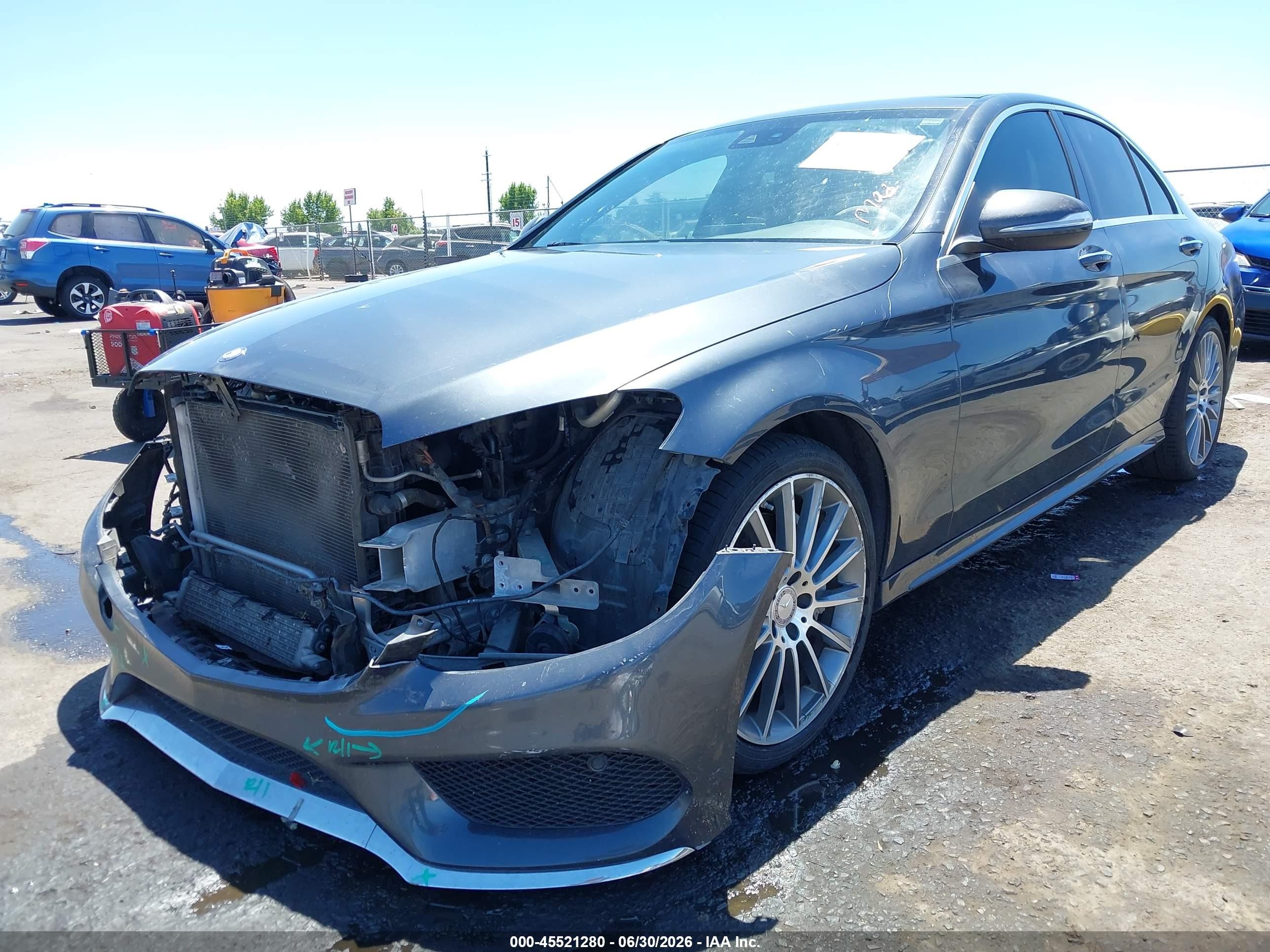 2015 Mercedes-benz C 300 Sport 4matic Gray vin: 55SWF4KB3FU021996