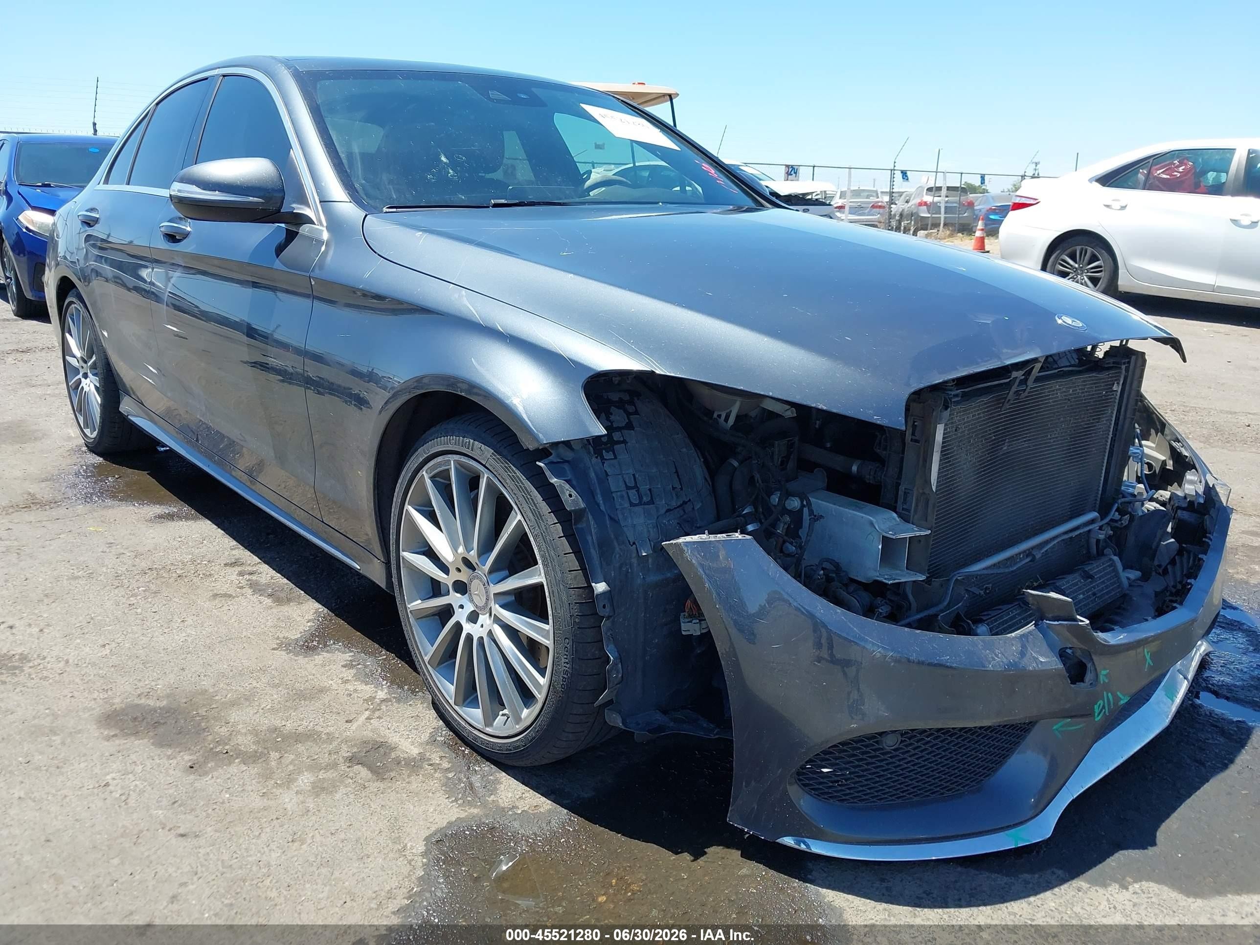 2015 Mercedes-benz C 300 Sport 4matic Gray vin: 55SWF4KB3FU021996