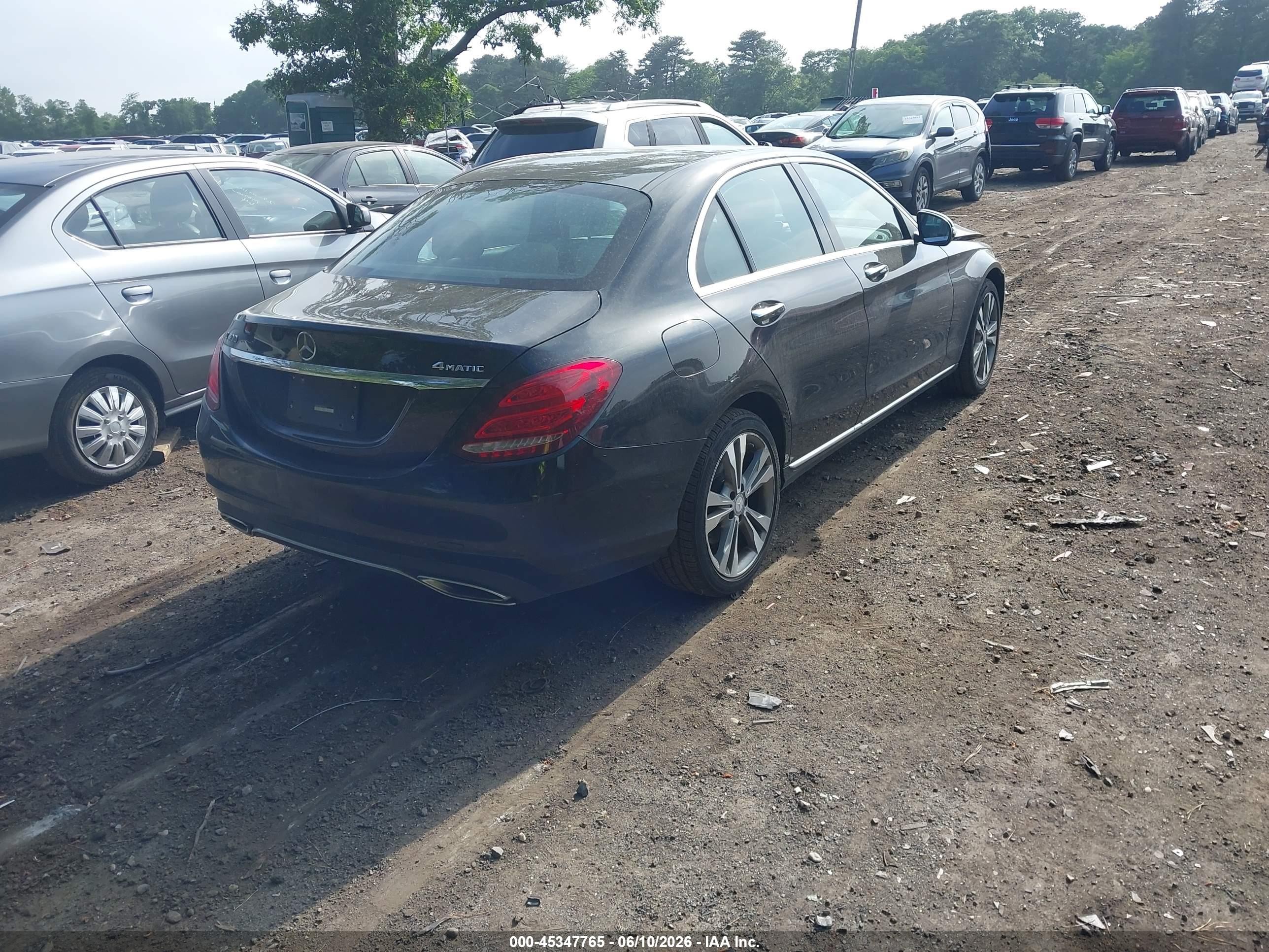 2015 Mercedes-benz C 300 4matic Black vin: 55SWF4KB3FU058966