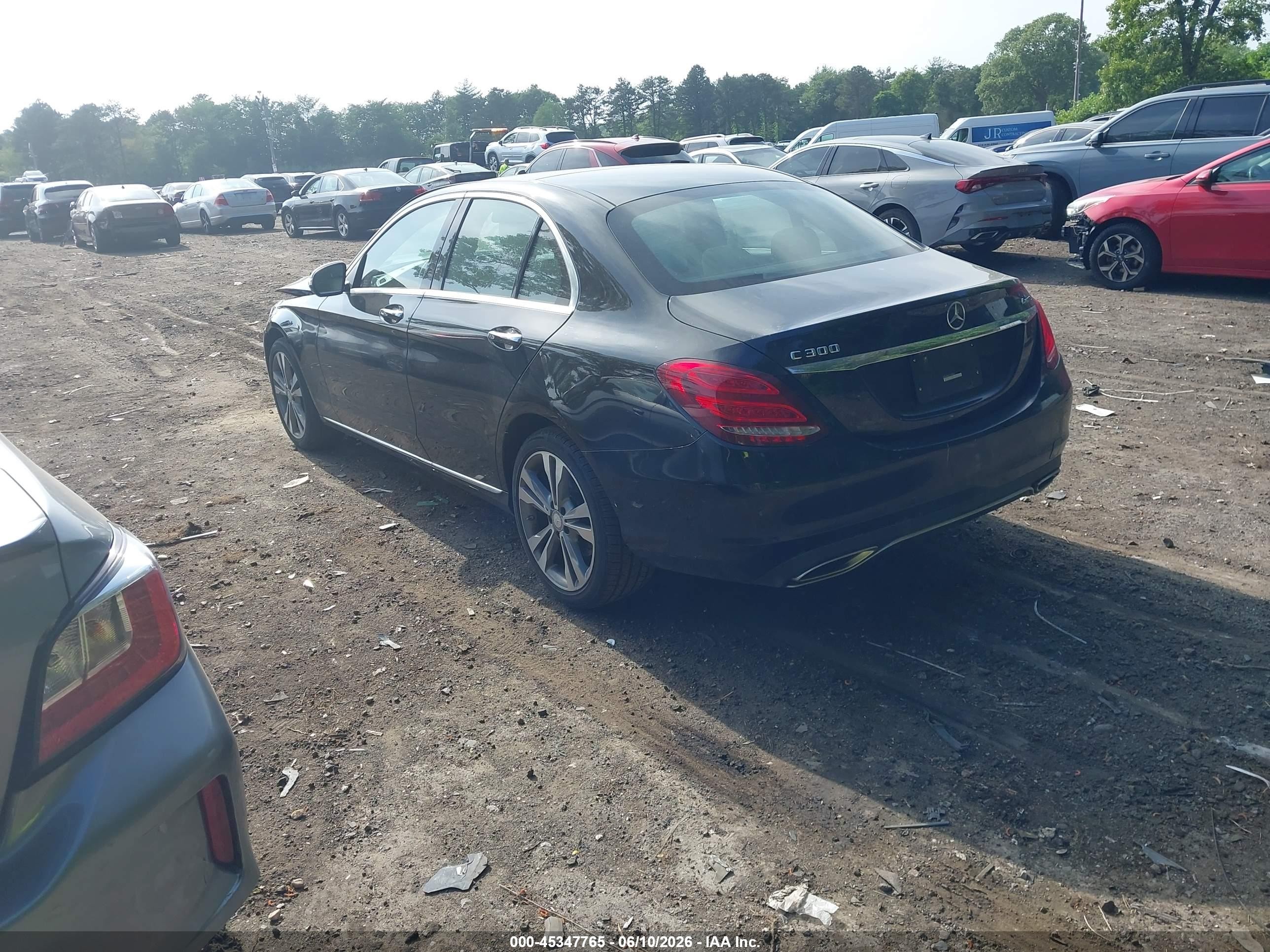 2015 Mercedes-benz C 300 4matic Black vin: 55SWF4KB3FU058966