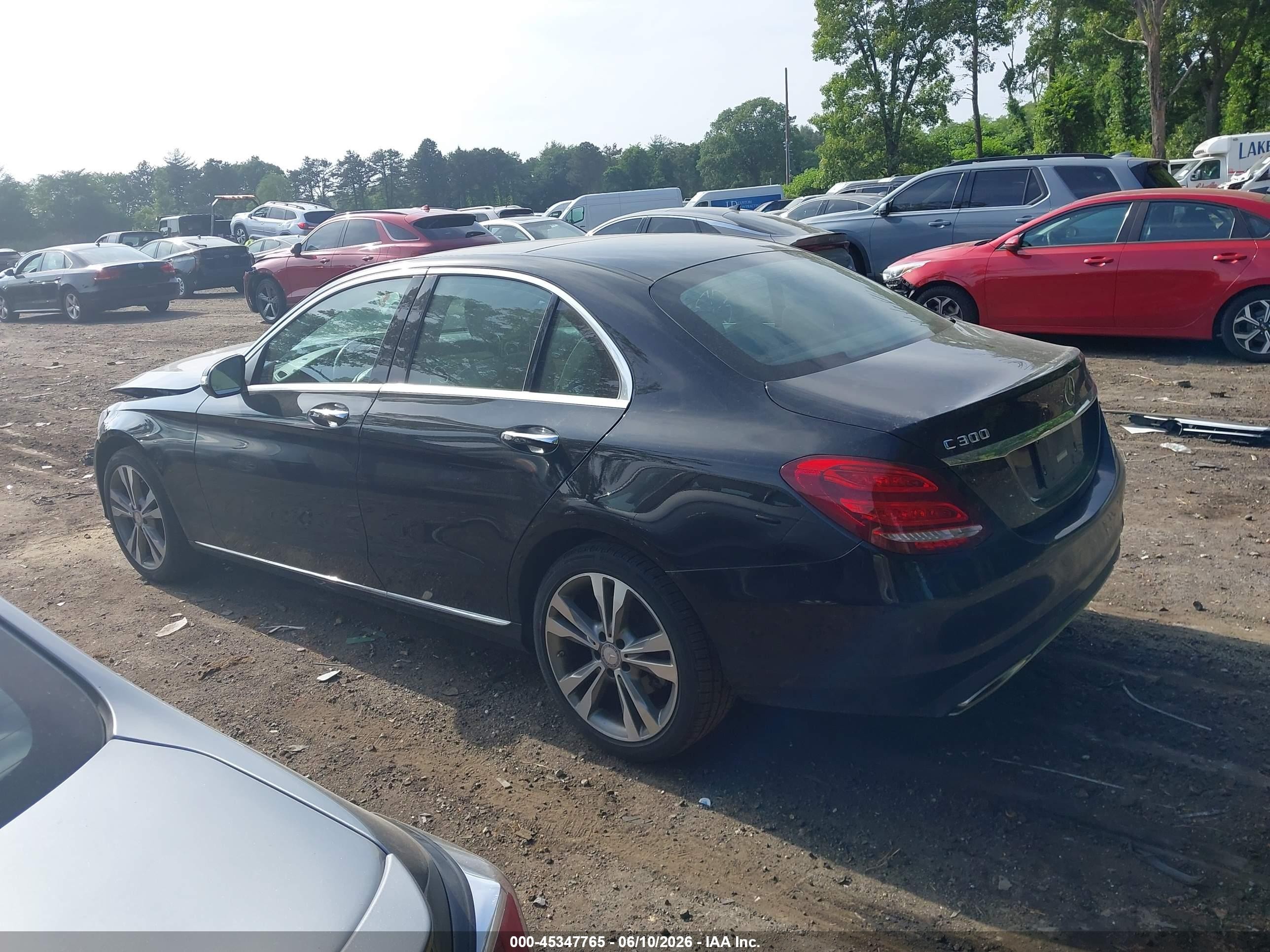 2015 Mercedes-benz C 300 4matic Black vin: 55SWF4KB3FU058966