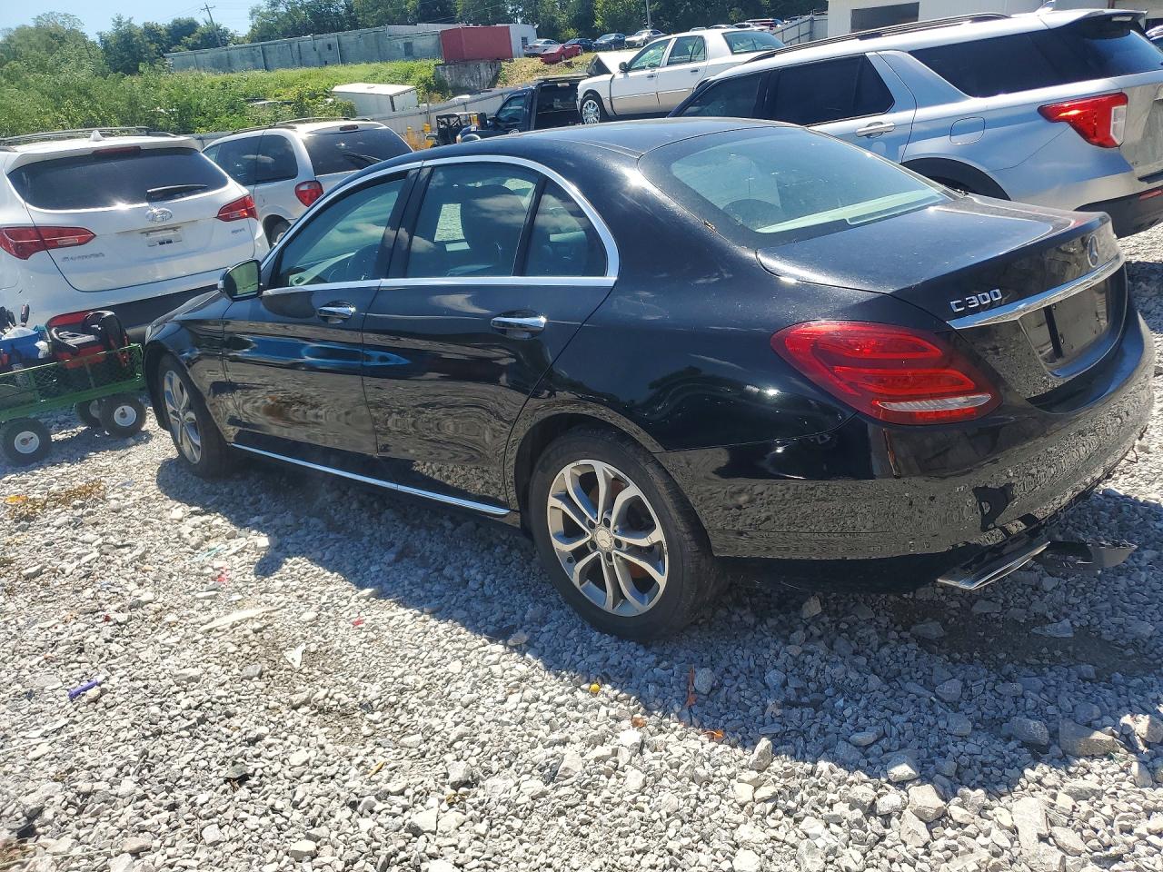 2015 Mercedes-benz C 300 4matic Black vin: 55SWF4KB3FU061088