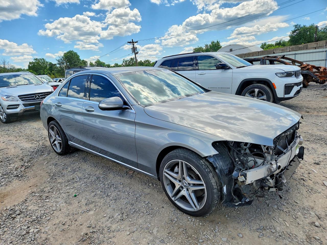 2015 Mercedes-benz C 300 4matic Gray vin: 55SWF4KB3FU062239