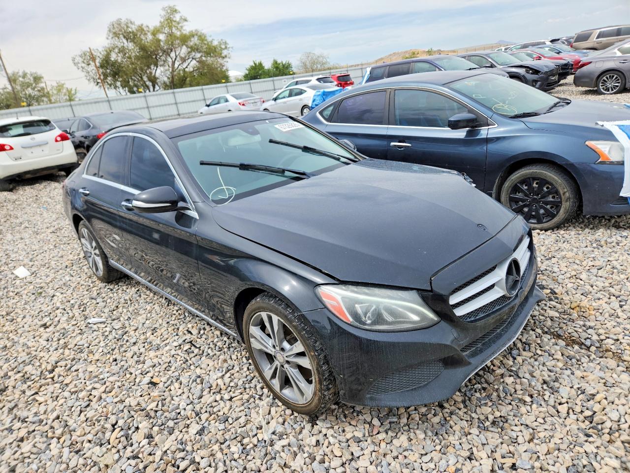2015 Mercedes-benz C 300 4matic Black vin: 55SWF4KB3FU070129