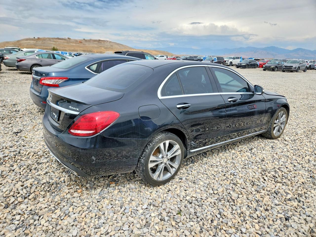 2015 Mercedes-benz C 300 4matic Black vin: 55SWF4KB3FU070129