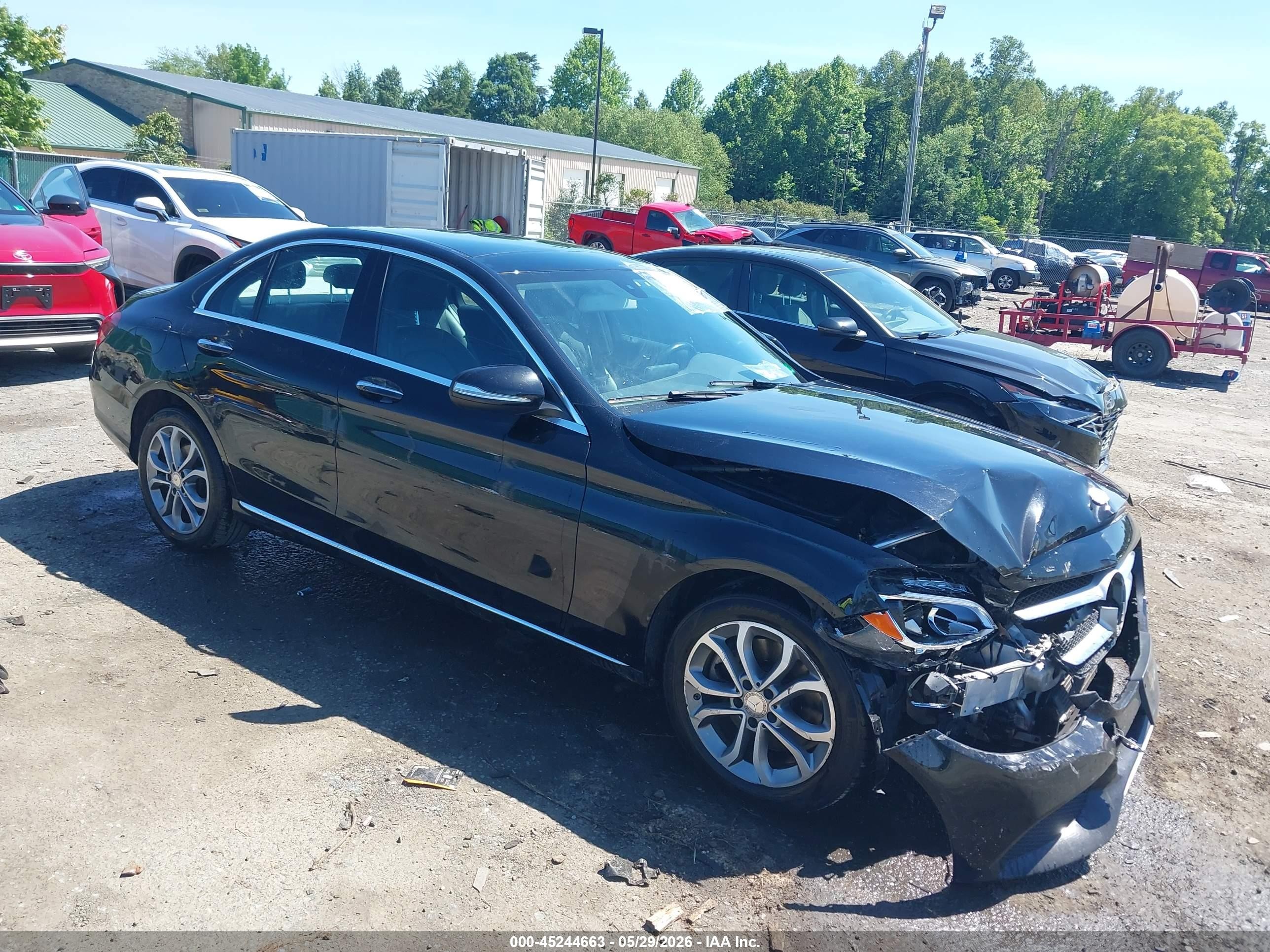 2015 Mercedes-benz C 300 4matic Black vin: 55SWF4KB3FU081129