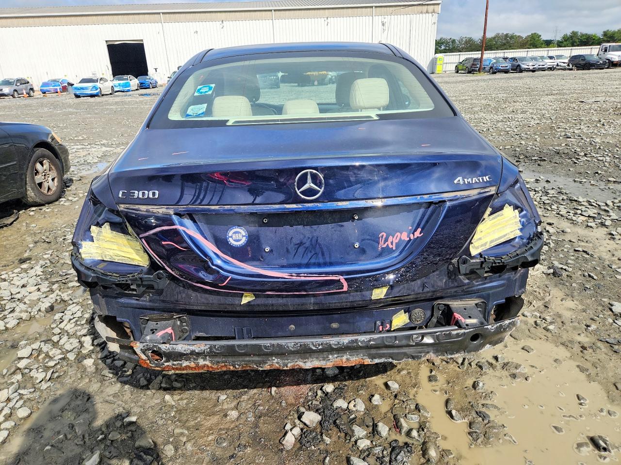 2015 Mercedes-benz C 300 4matic Blue vin: 55SWF4KB3FU081759
