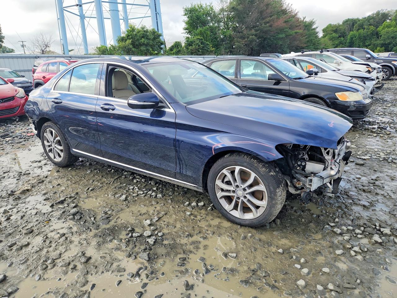 2015 Mercedes-benz C 300 4matic Blue vin: 55SWF4KB3FU081759