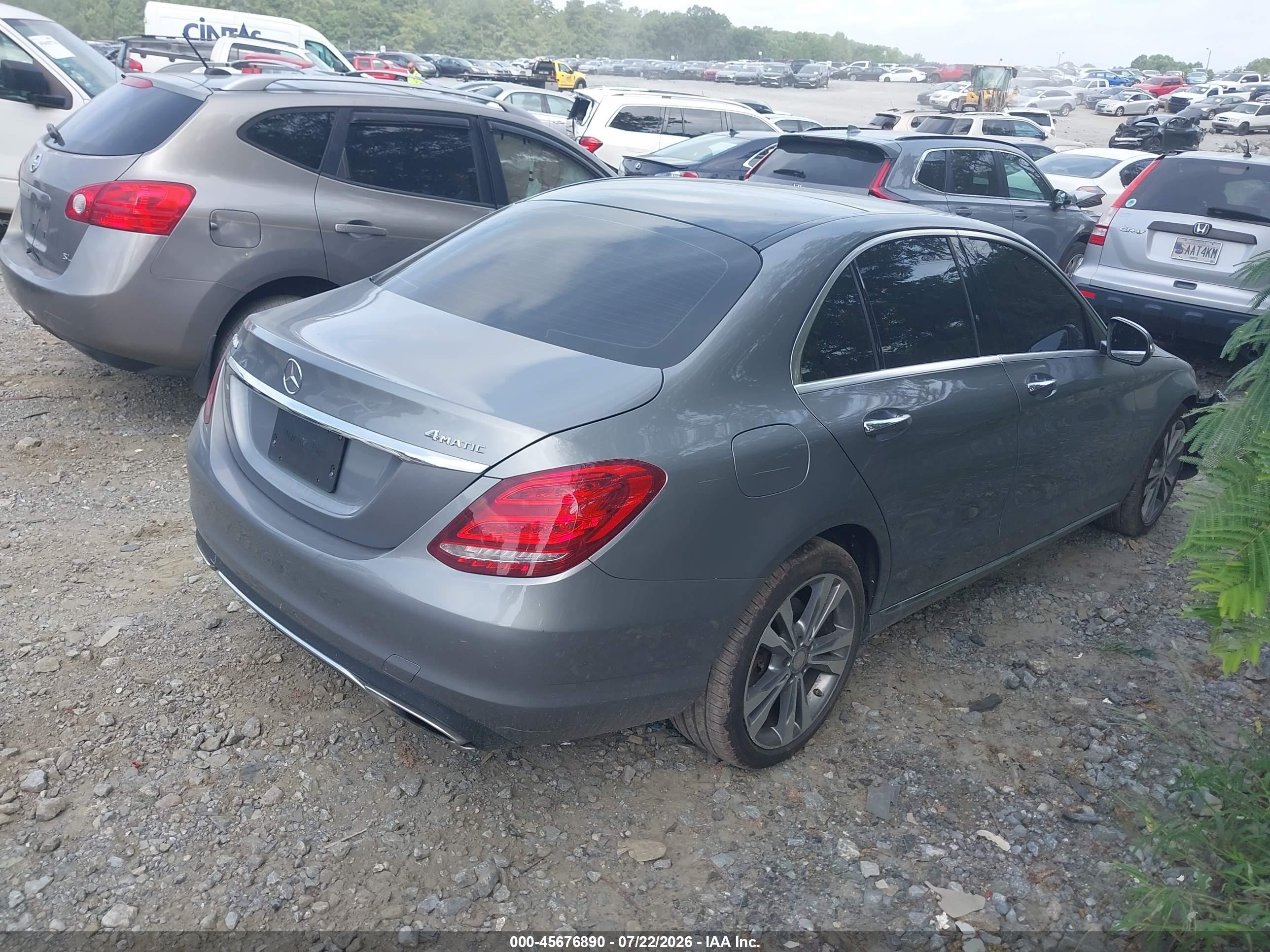 2015 Mercedes-benz C 300 4matic Gray vin: 55SWF4KB3FU091224