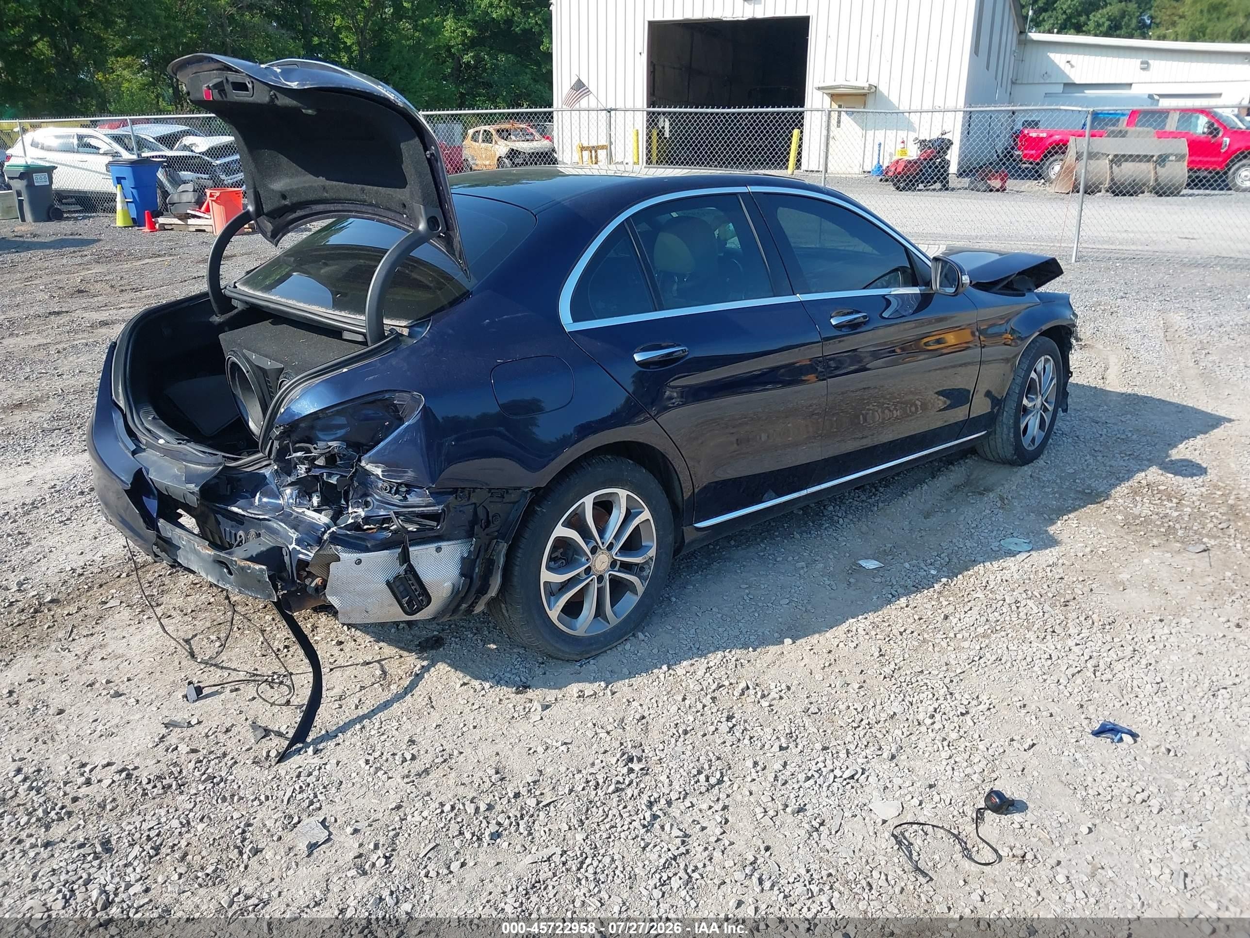 2015 Mercedes-benz C 300 4matic Blue vin: 55SWF4KB3FU094558