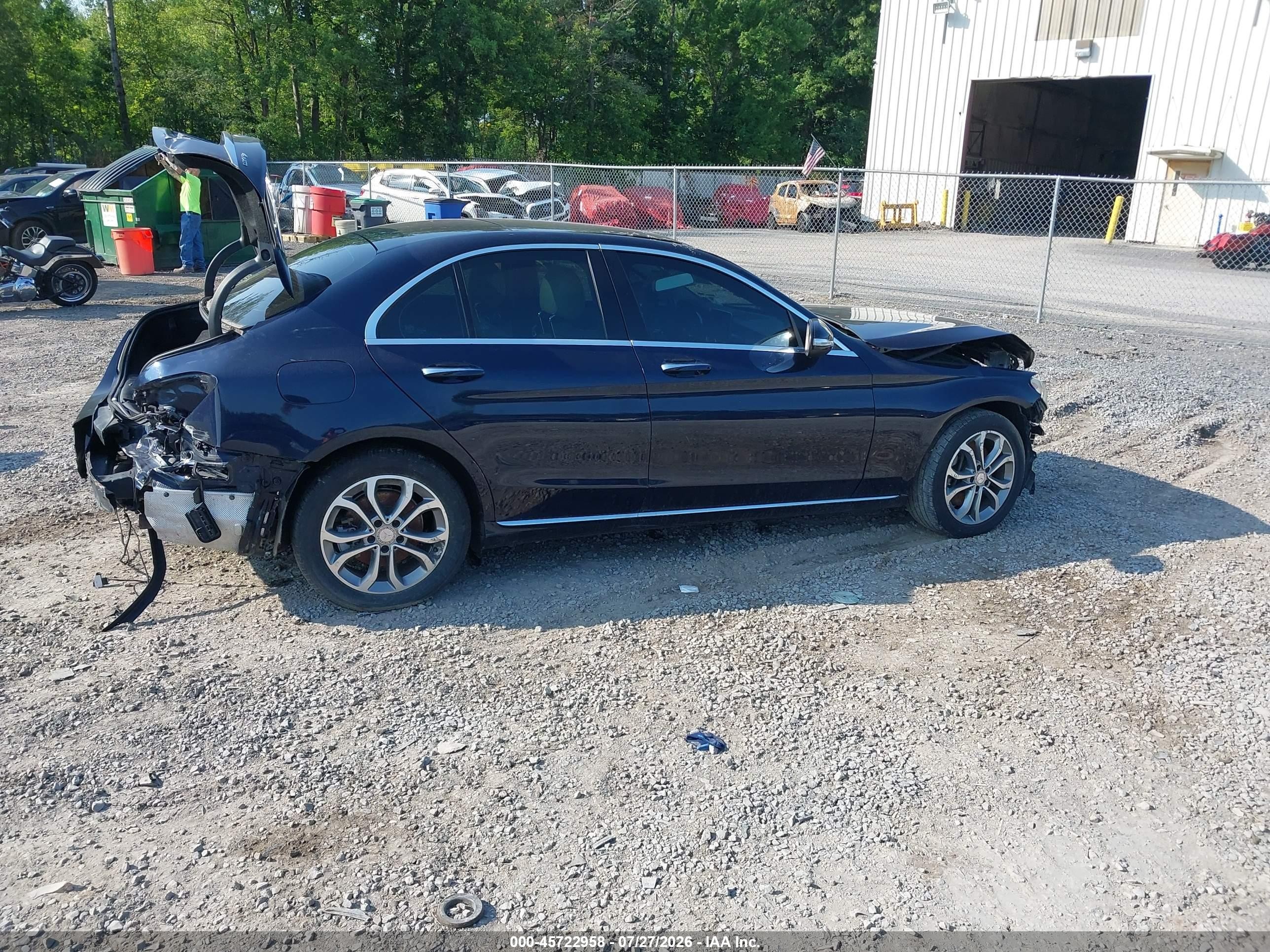 2015 Mercedes-benz C 300 4matic Blue vin: 55SWF4KB3FU094558
