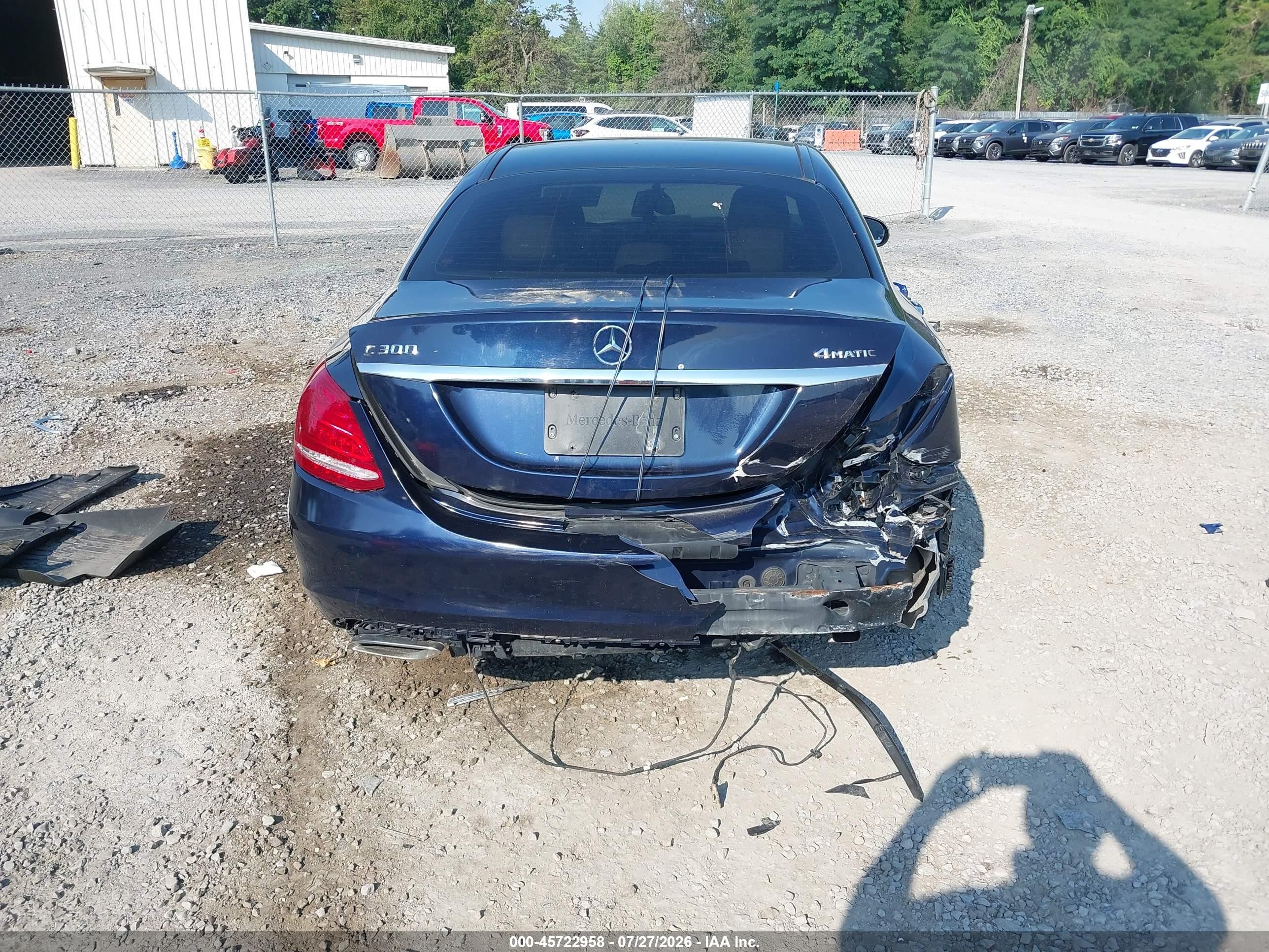 2015 Mercedes-benz C 300 4matic Blue vin: 55SWF4KB3FU094558