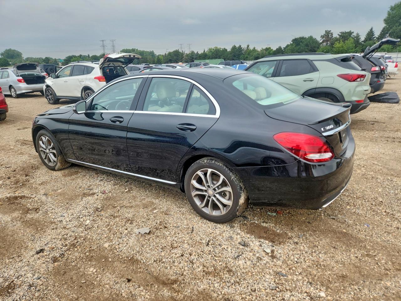 2016 Mercedes-benz C 300 4matic Black vin: 55SWF4KB3GU145977
