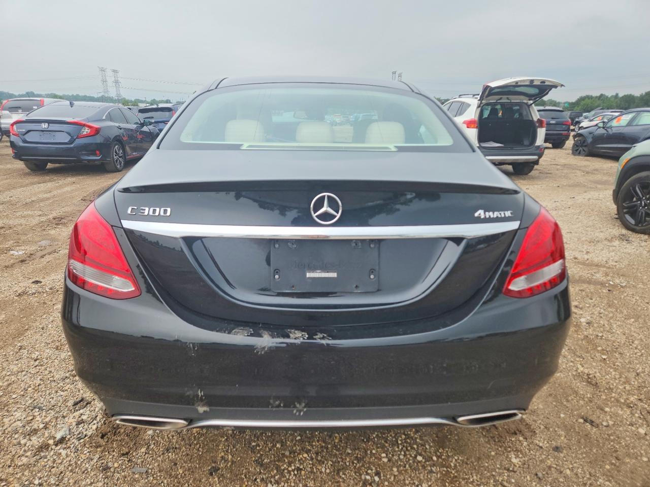 2016 Mercedes-benz C 300 4matic Black vin: 55SWF4KB3GU145977