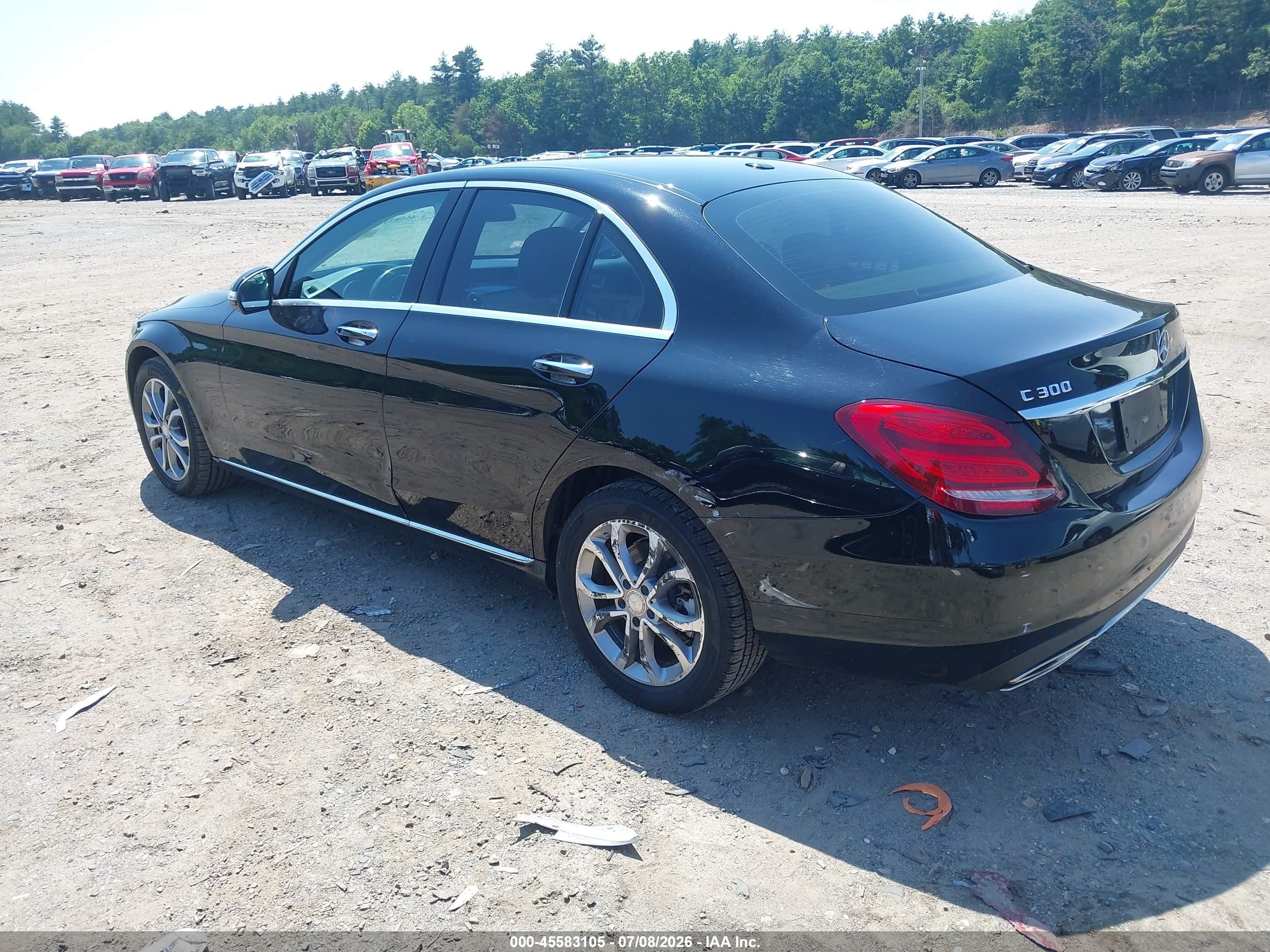 2015 Mercedes-benz C 300 4matic Black vin: 55SWF4KB4FU012319