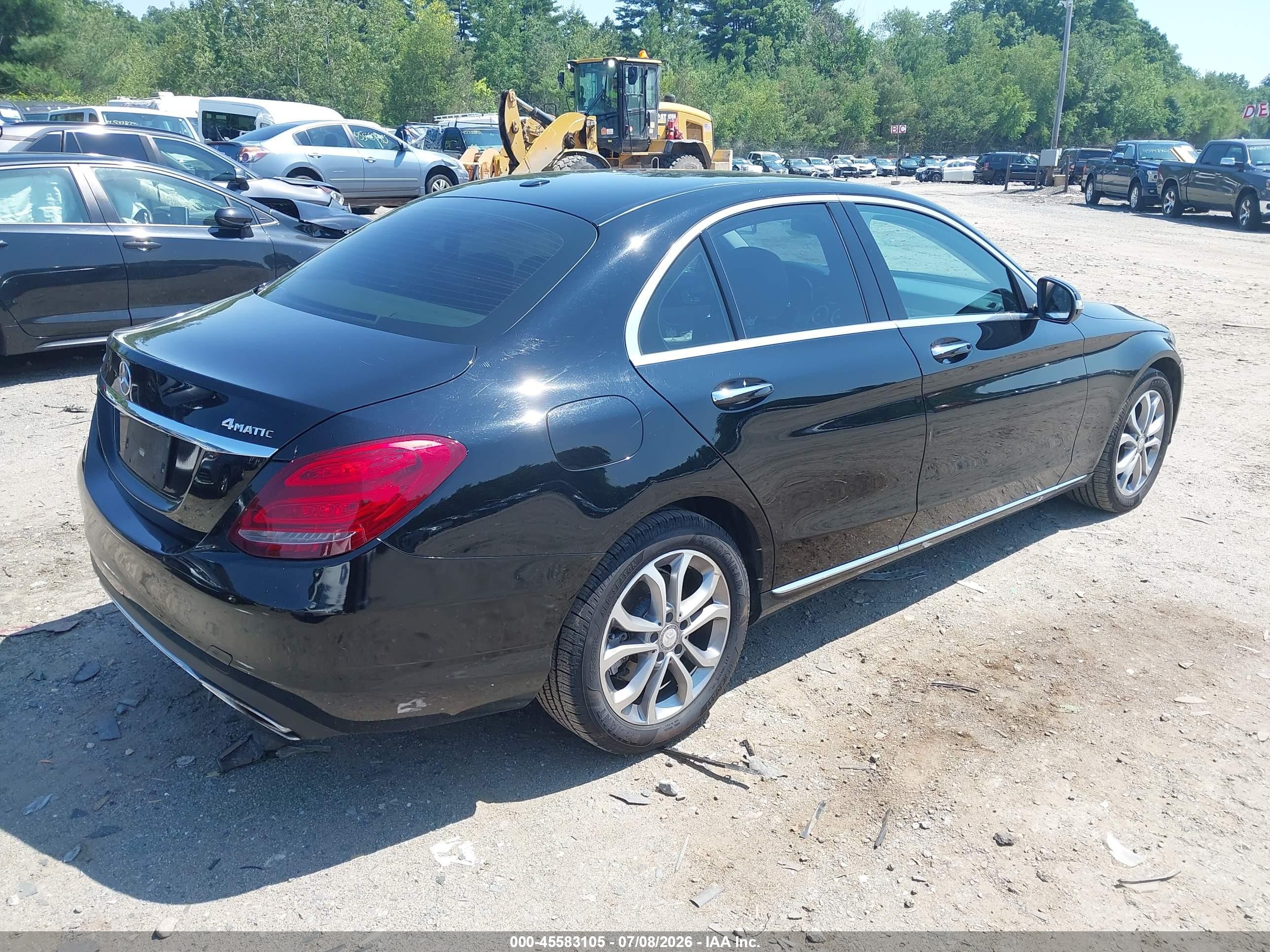 2015 Mercedes-benz C 300 4matic Black vin: 55SWF4KB4FU012319