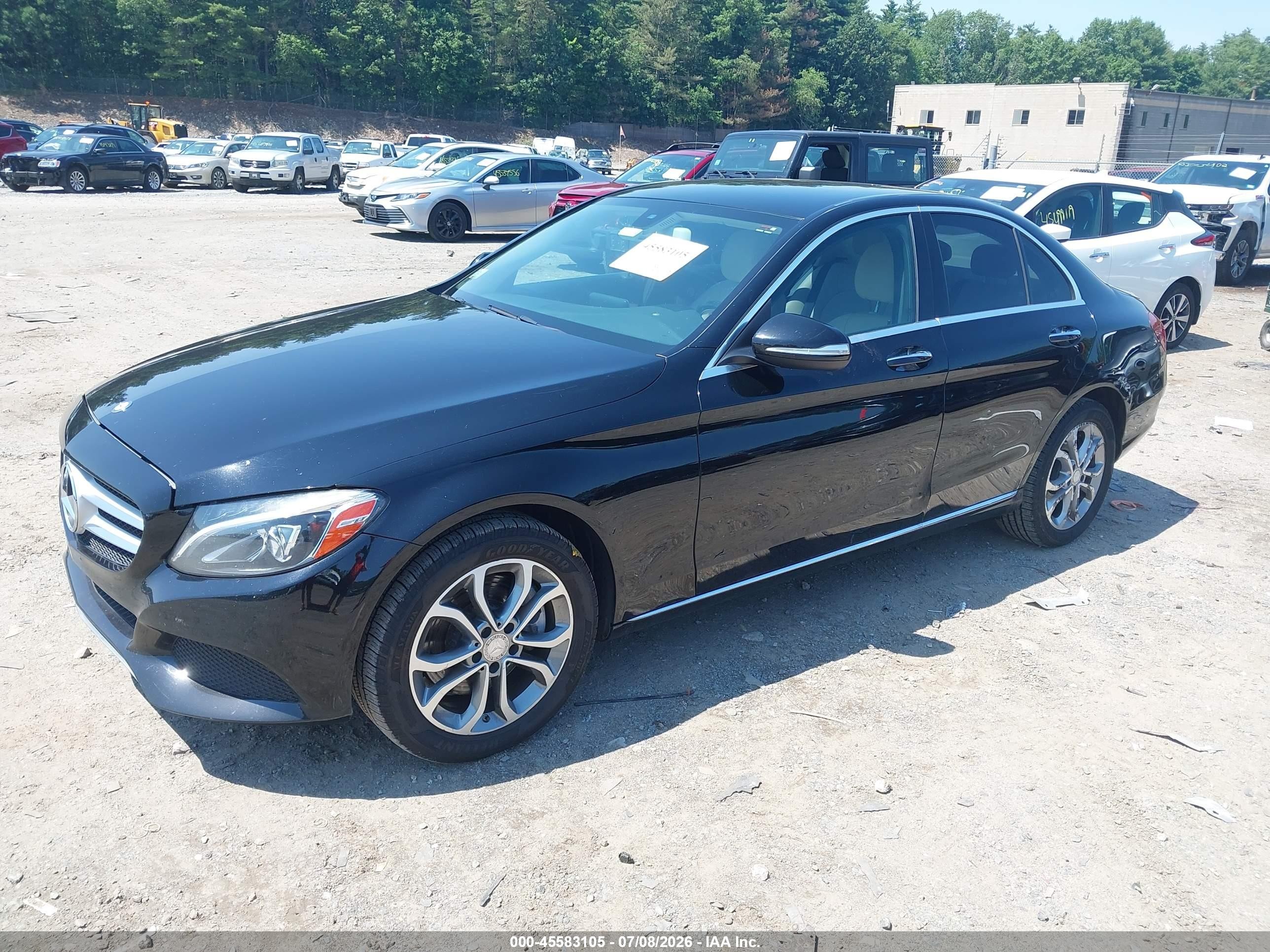 2015 Mercedes-benz C 300 4matic Black vin: 55SWF4KB4FU012319