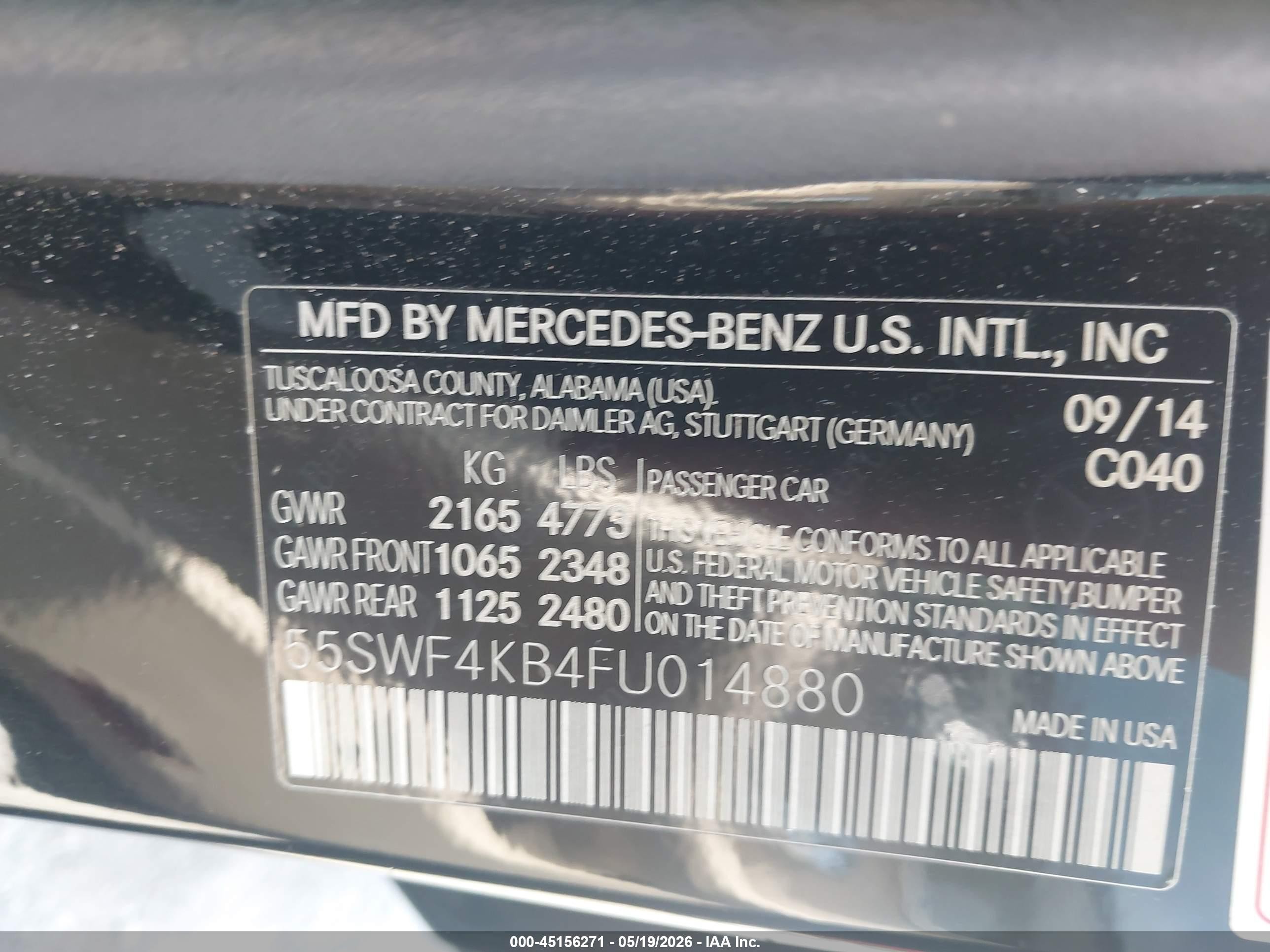 2015 Mercedes-benz C 300 4matic/luxury 4matic/sport 4matic Black vin: 55SWF4KB4FU014880