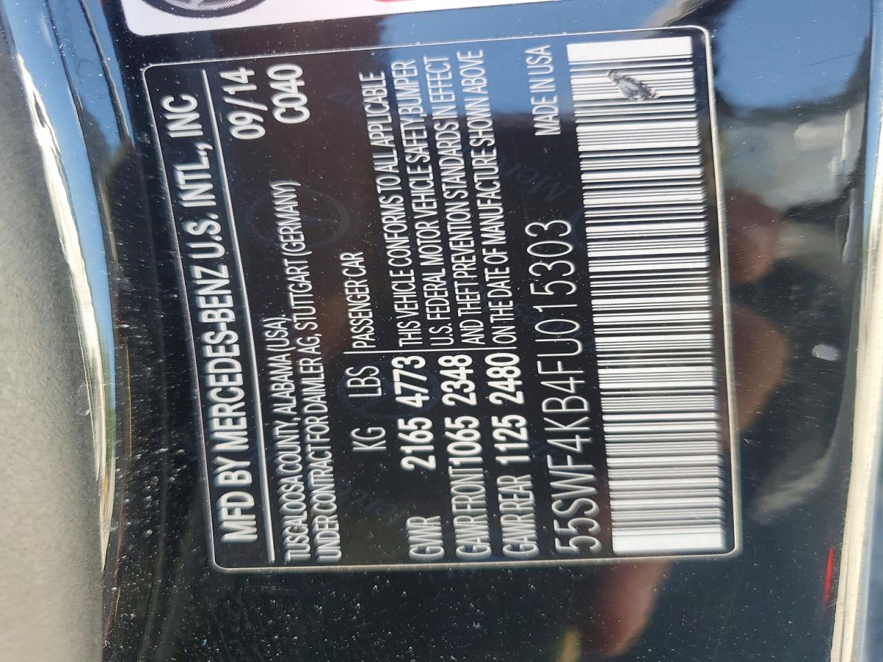 2015 Mercedes-benz C 300 4matic Black vin: 55SWF4KB4FU015303