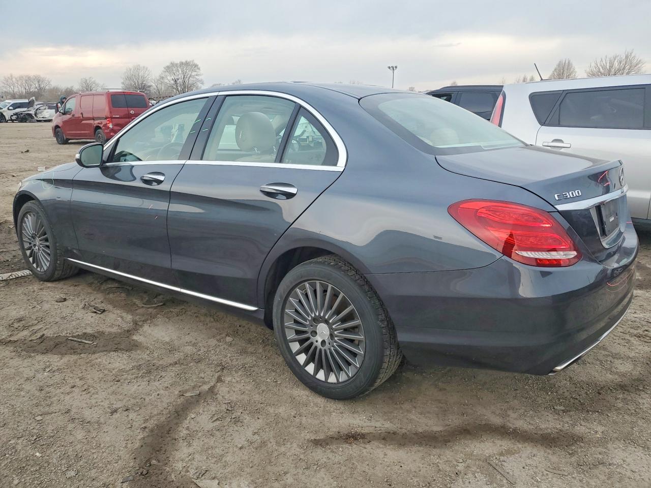 2015 Mercedes-benz C 300 4matic Gray vin: 55SWF4KB4FU019352