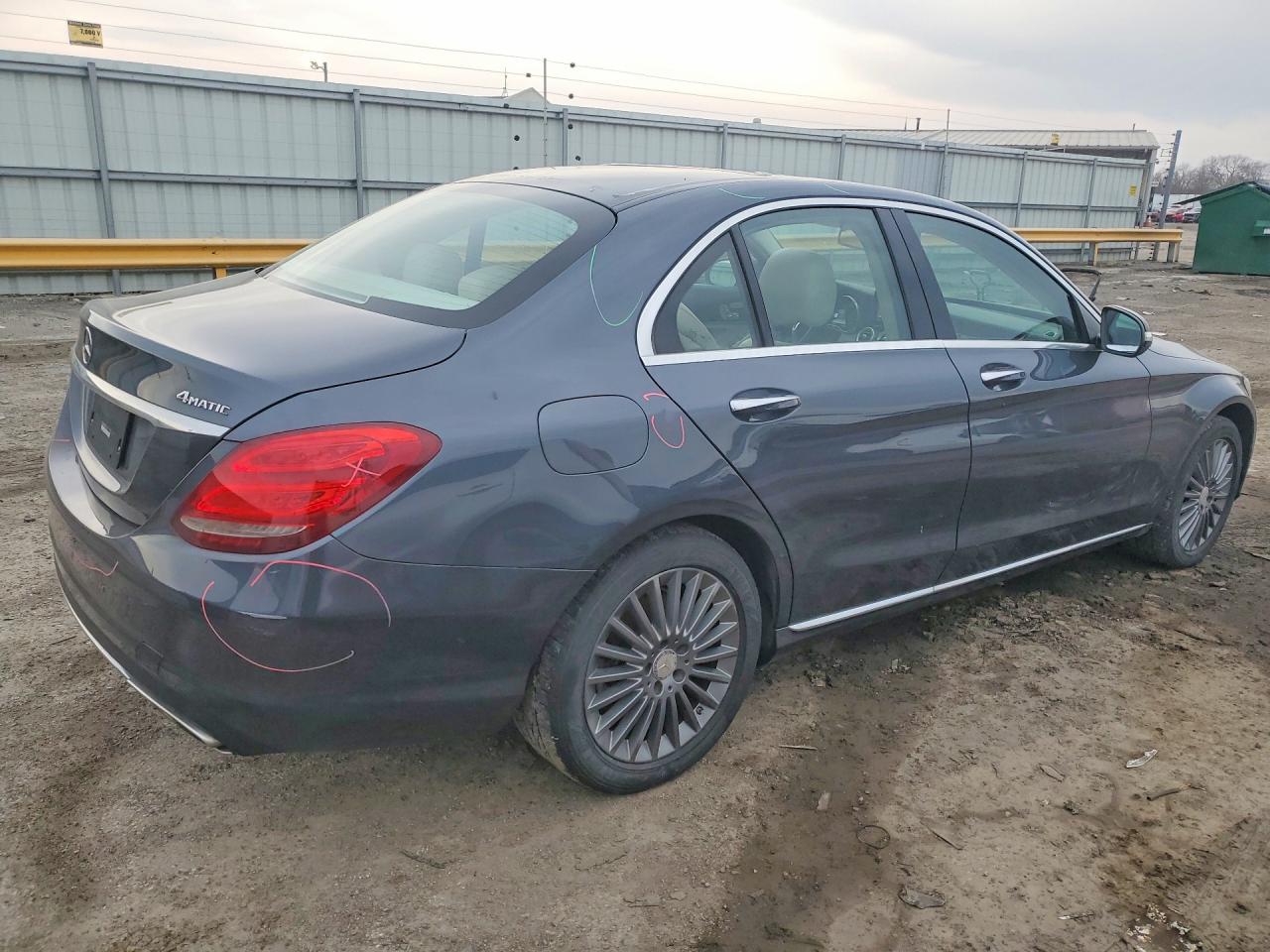 2015 Mercedes-benz C 300 4matic Gray vin: 55SWF4KB4FU019352